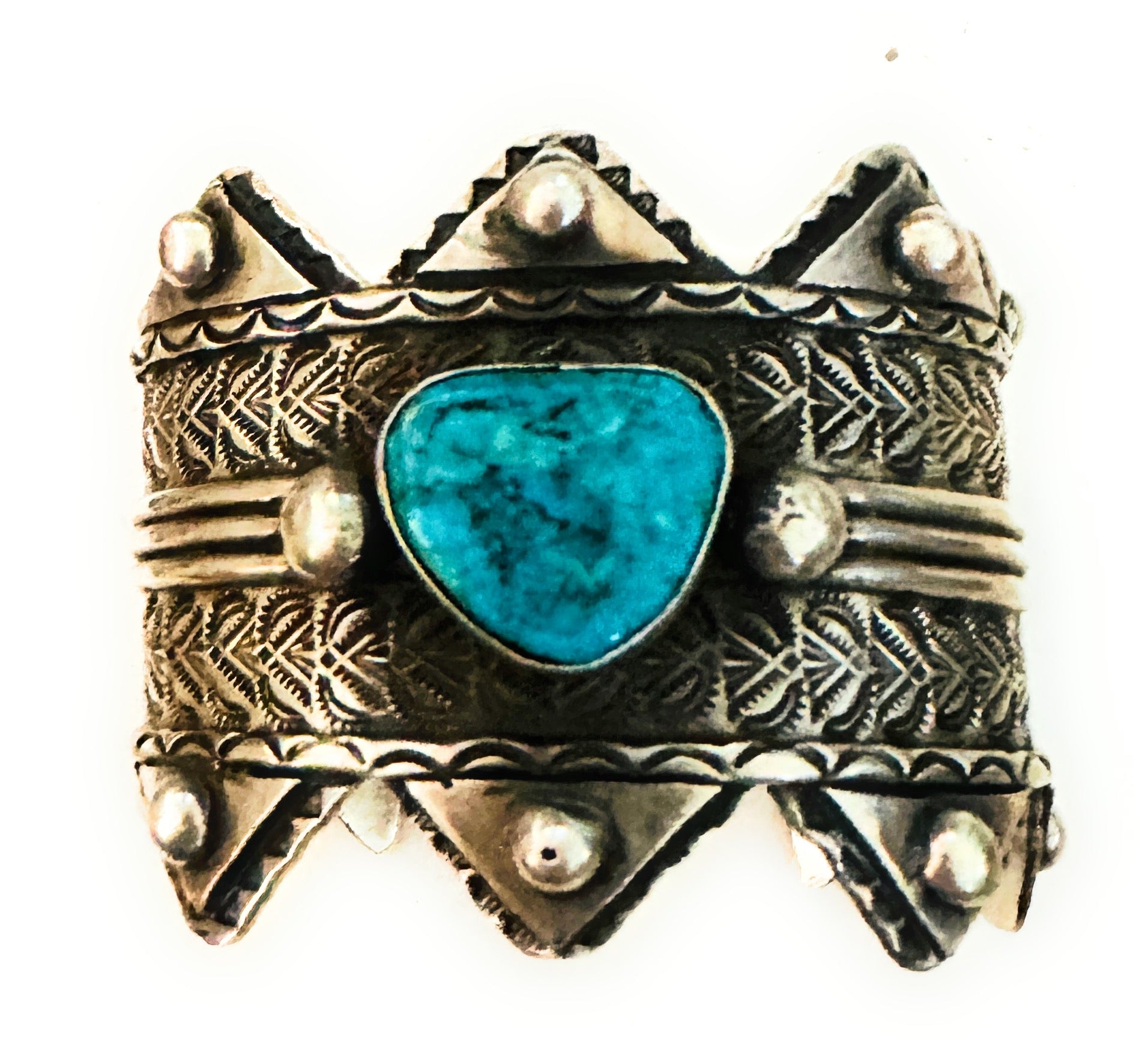 Navajo Kingman Turquoise & Sterling Silver Cuff Bracelet