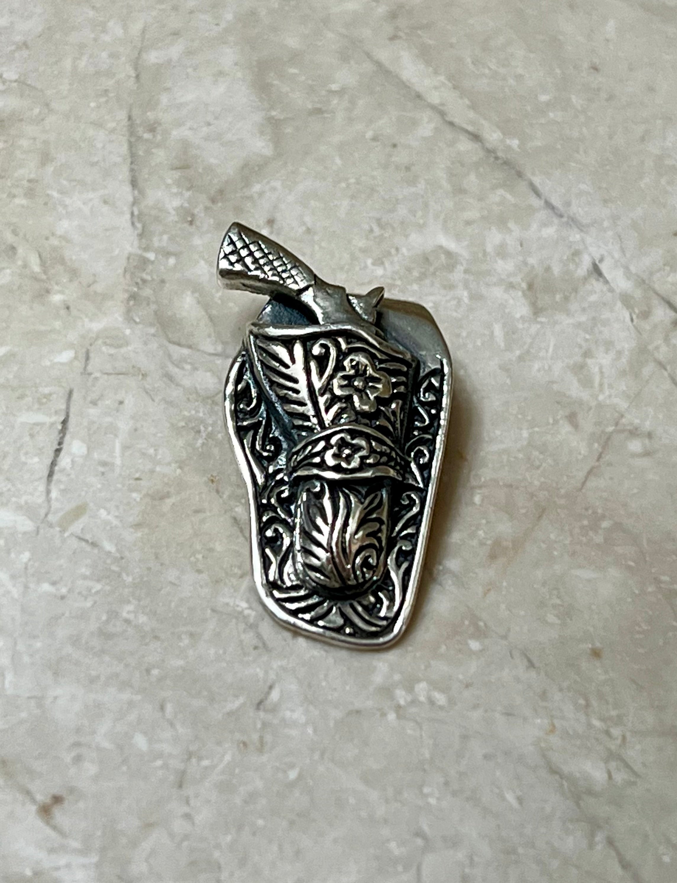 Gun in Holster Sterling Silver Pendant
