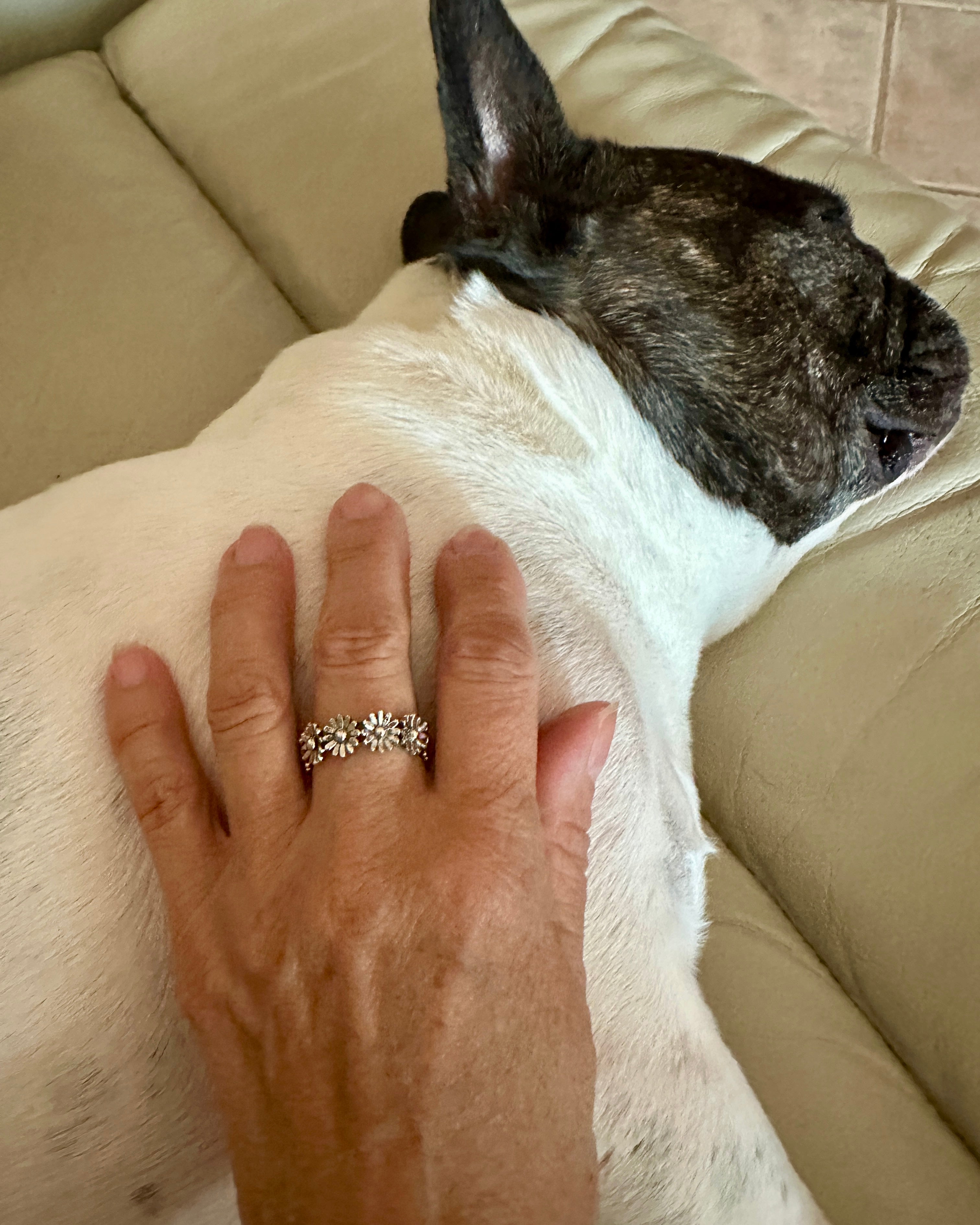 Flowers All Around Sterling Silver Ring 1/4”