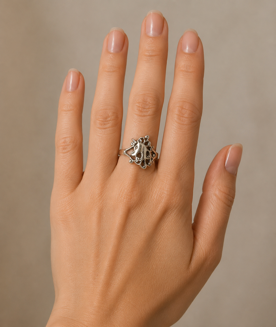 Sterling Silver Unicorn Horse Ring