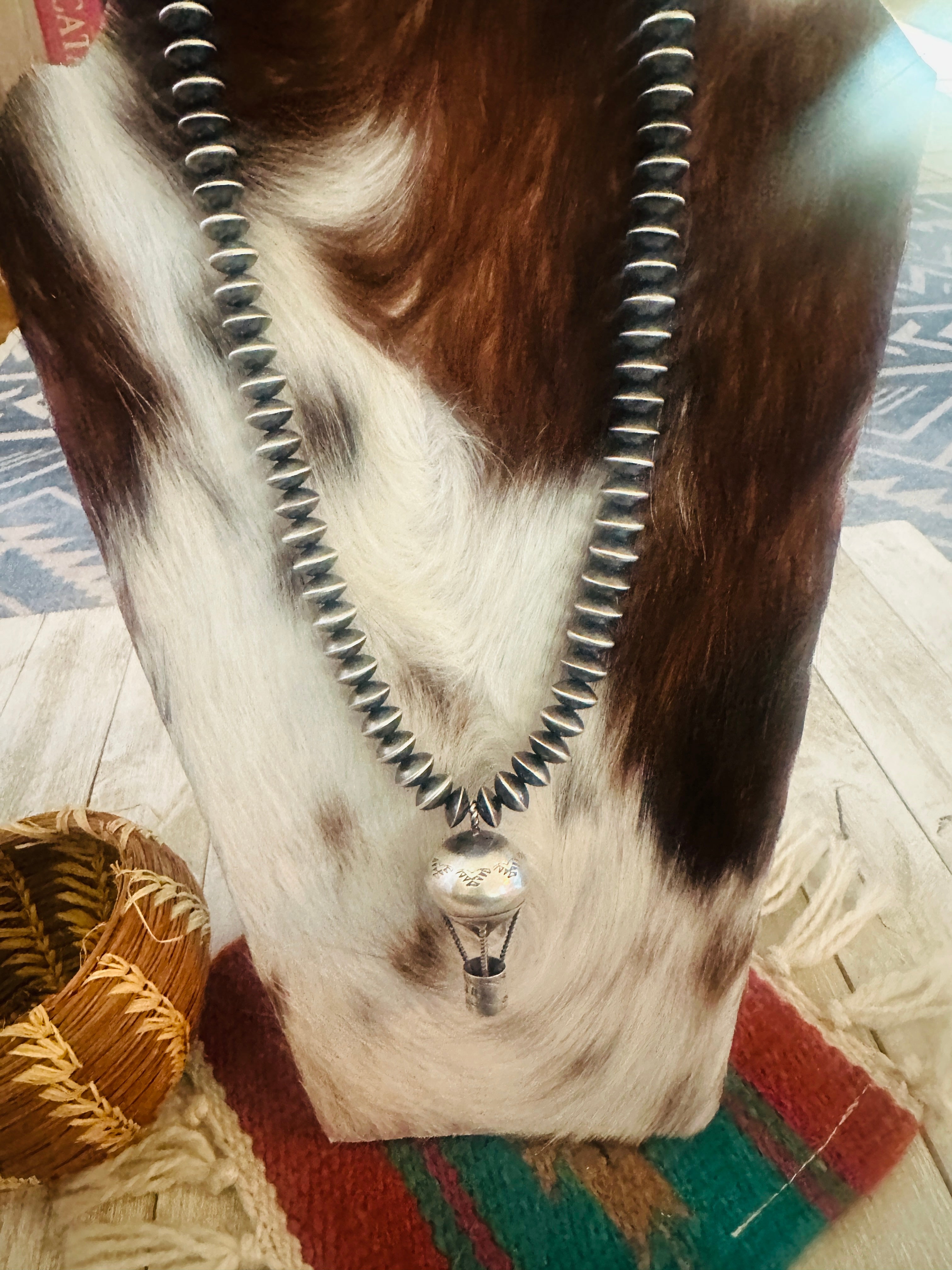 Handcrafted Sterling Silver Pearl Beaded Hot Air Balloon Necklace