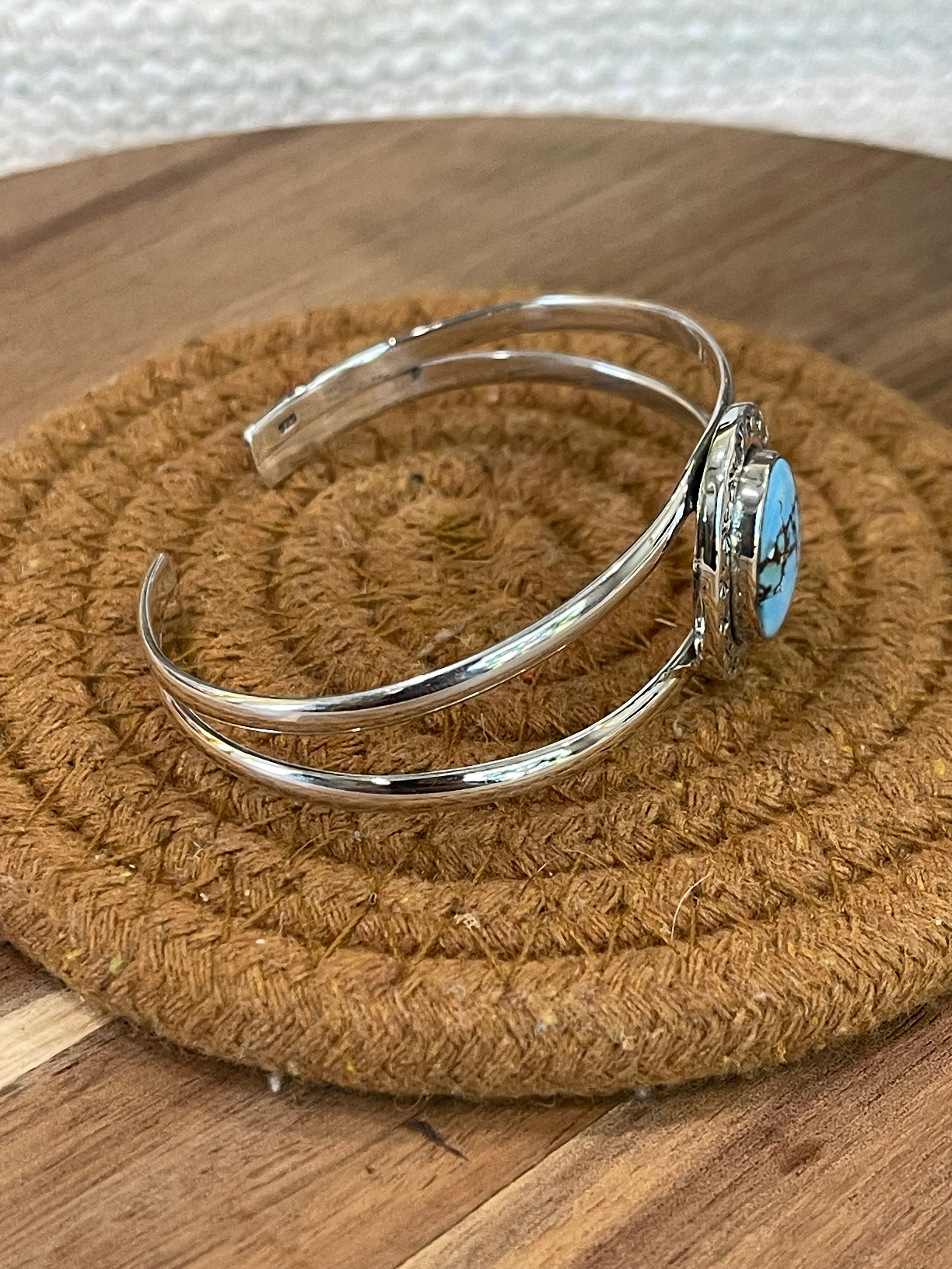 Handmade Sterling Silver & Golden Hills Turquoise Cuff