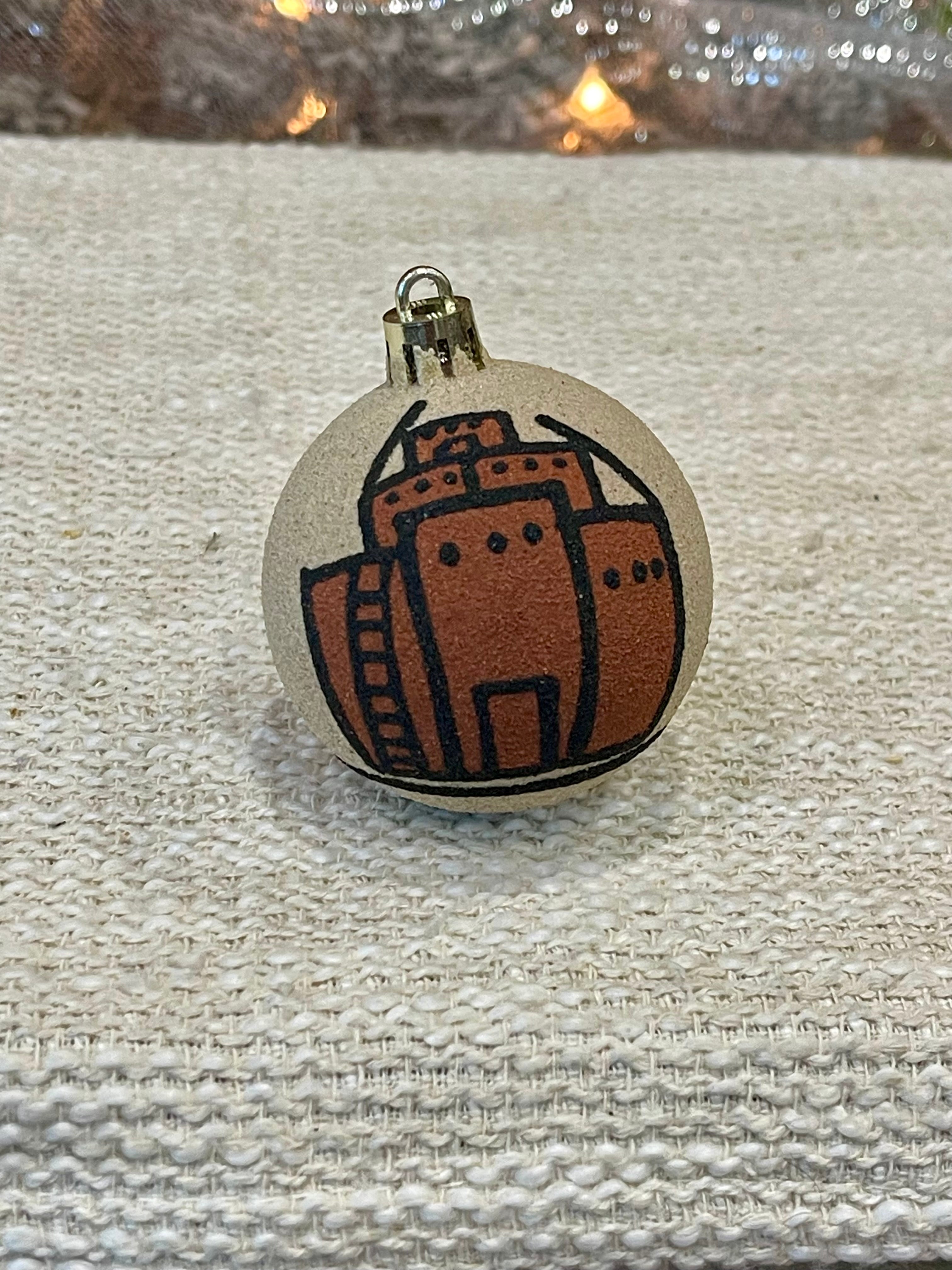 Handcrafted Ceramic Sand Painted Ornament