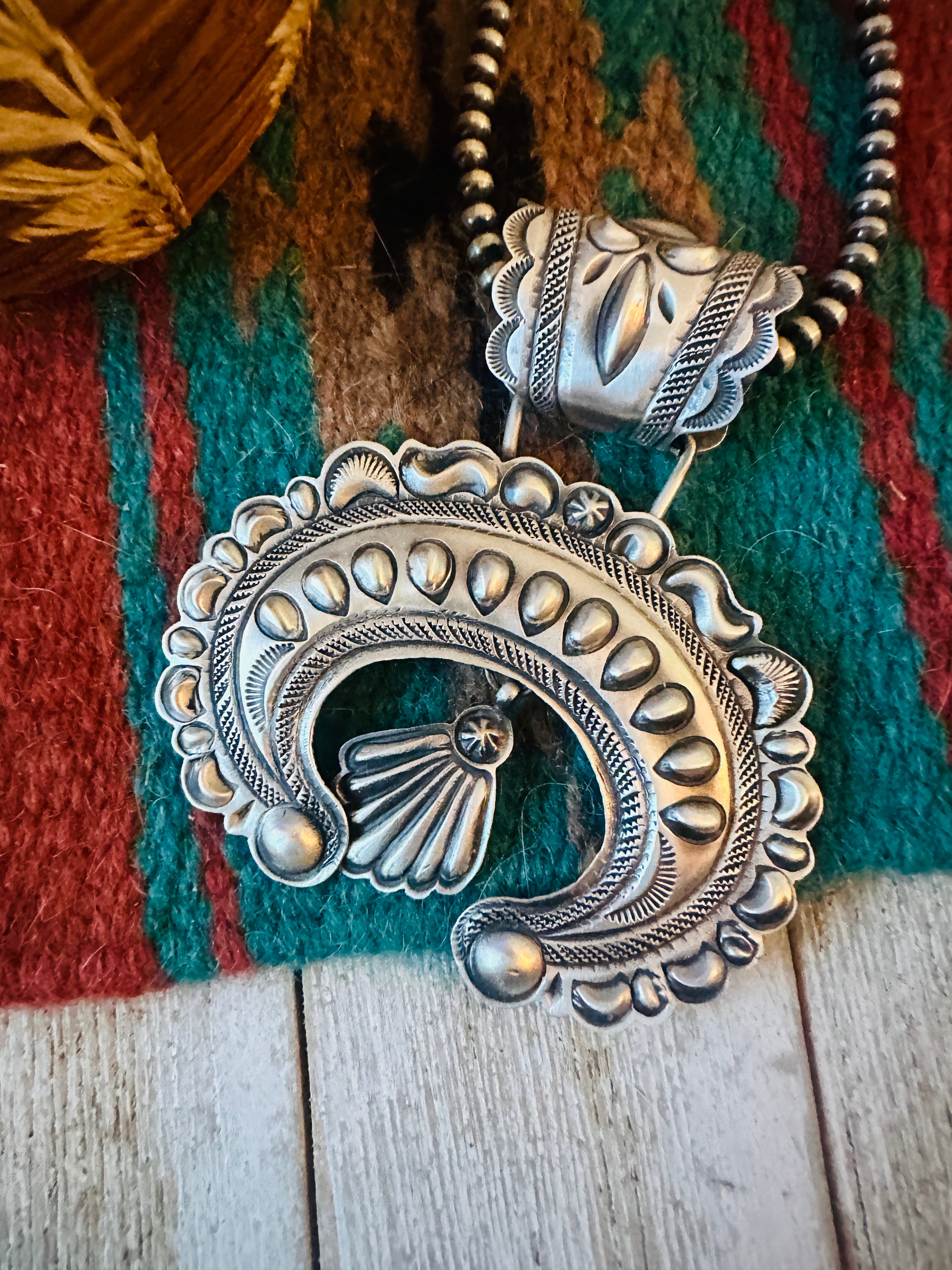 Handcrafted Sterling Silver Naja Pendant by Eugene Charley
