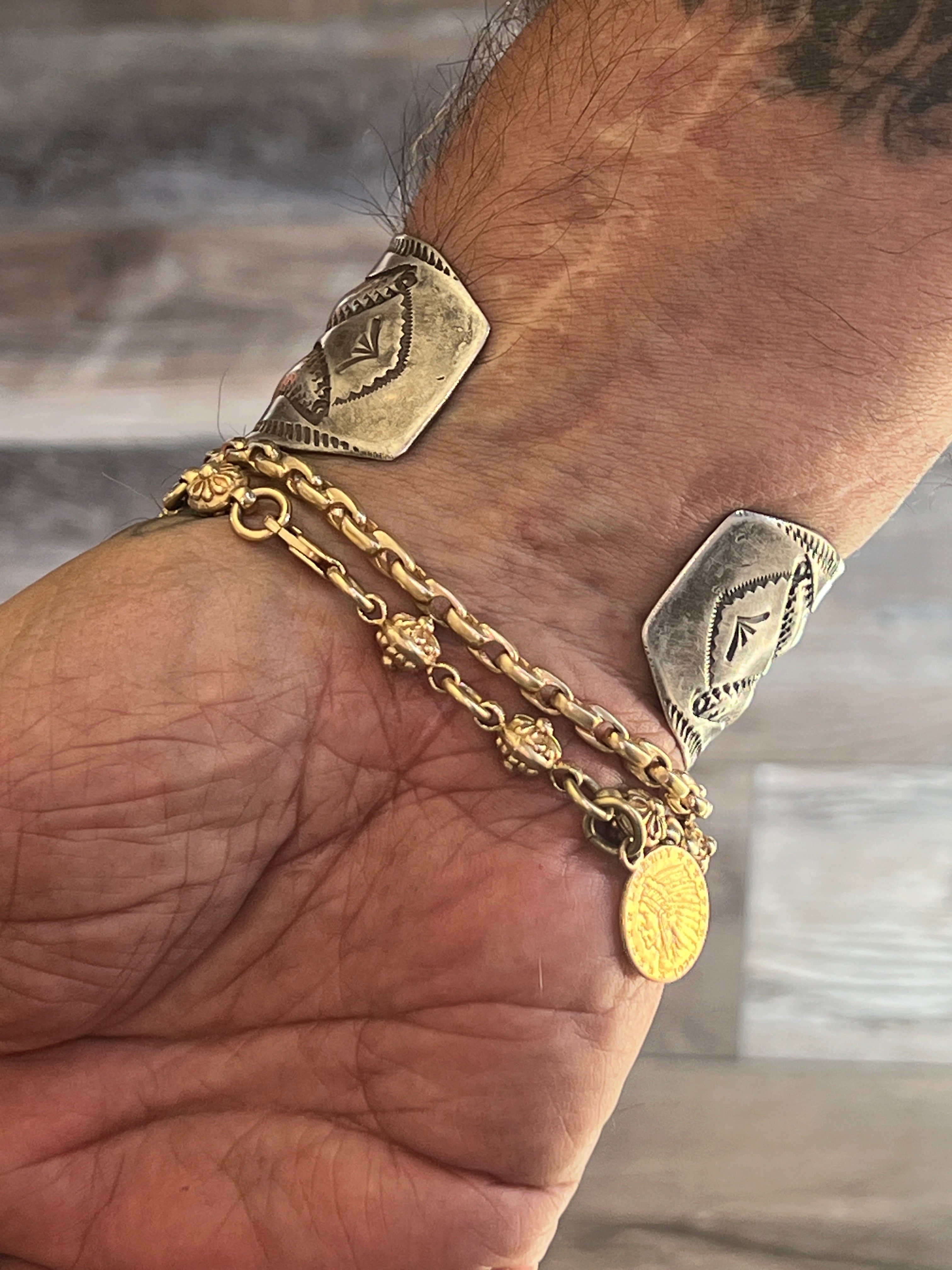 Handcrafted & Hand Forged Old Pawn Sterling Silver Ingot Cuff Bracelet by Santa Fe Artist, Buffalo: The Equine