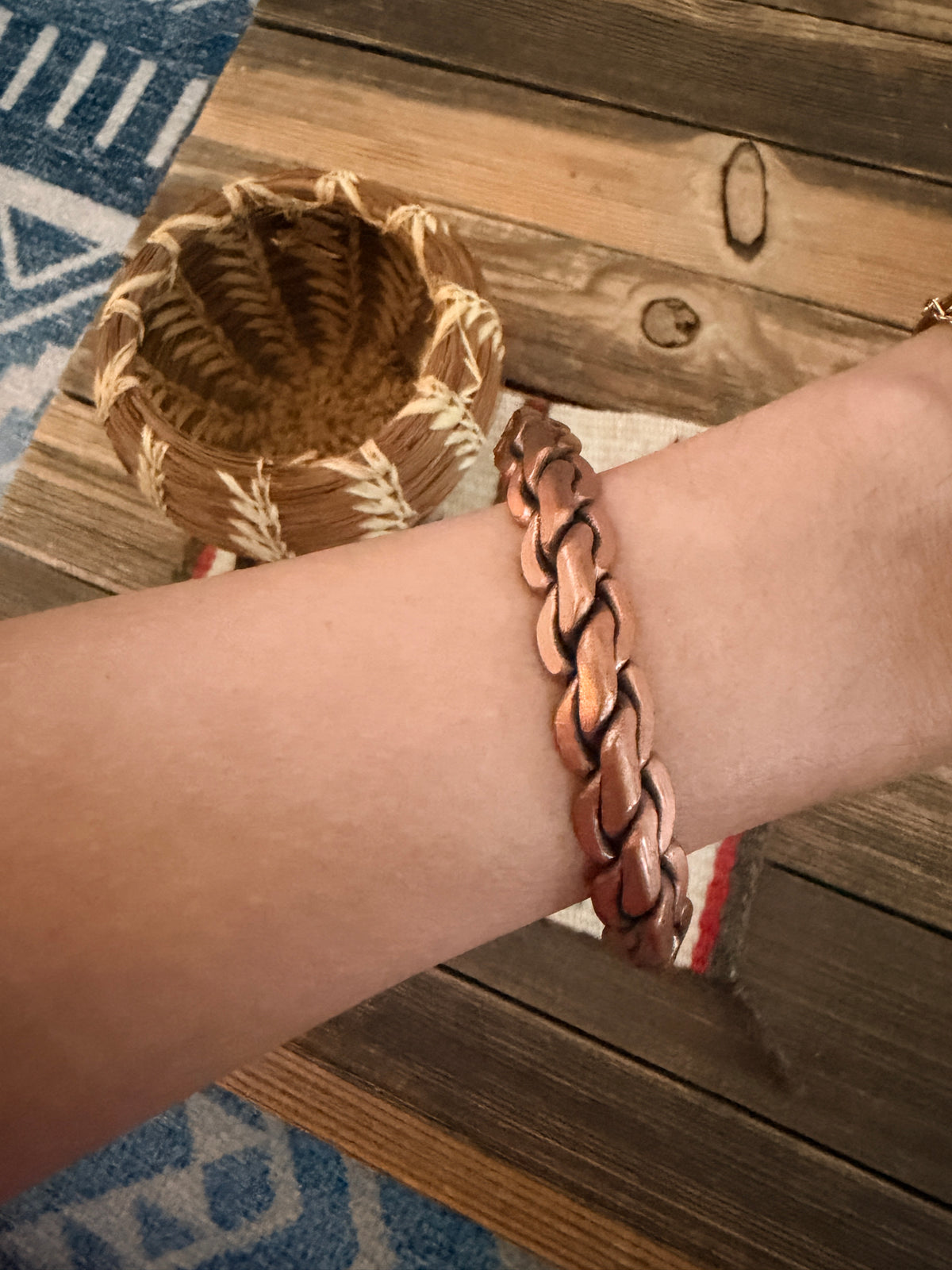 Old Pawn Vintage Handcrafted Twisted Copper Cuff Bracelet