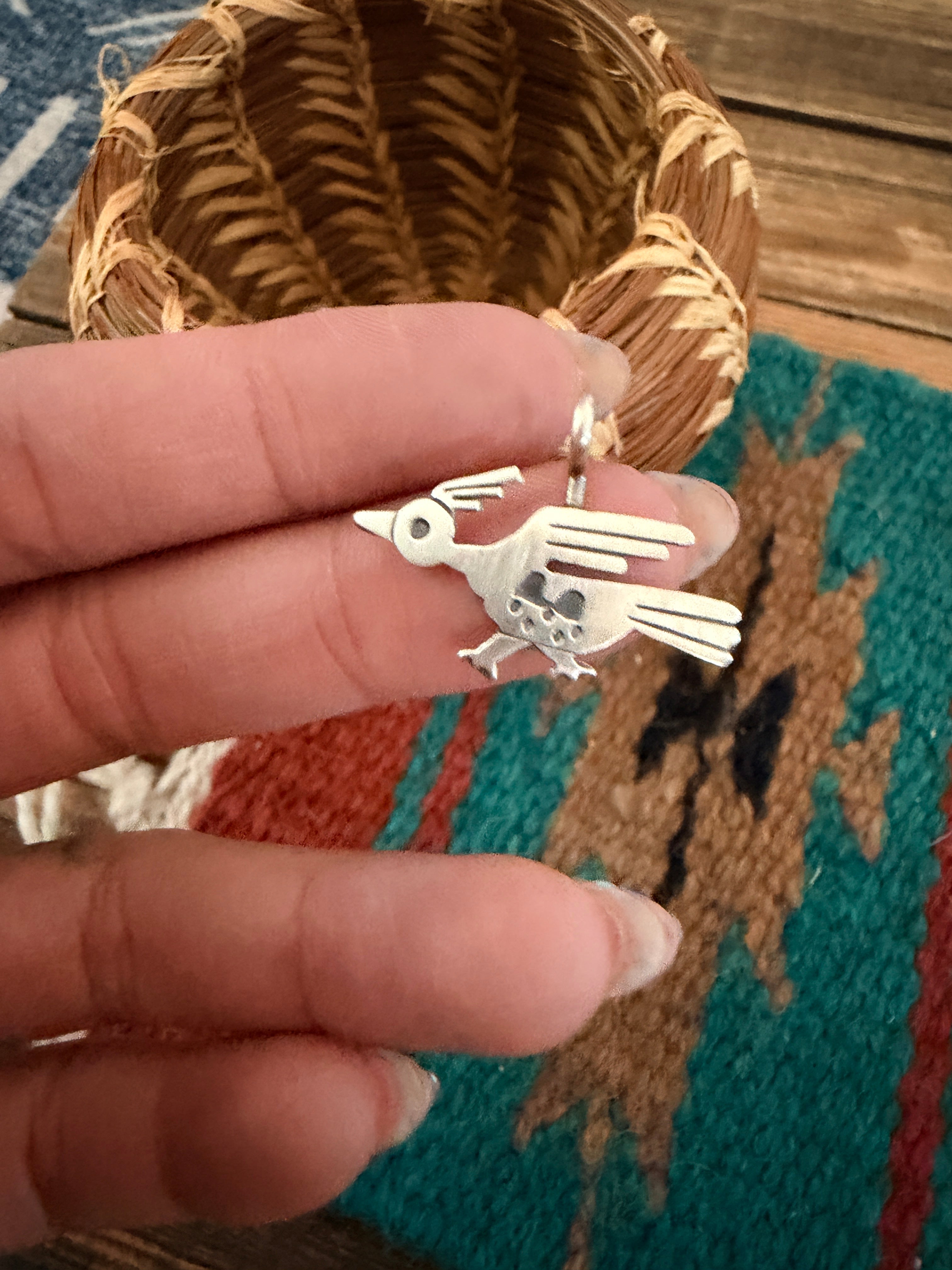 Handcrafted Sterling Silver Roadrunner Pendant