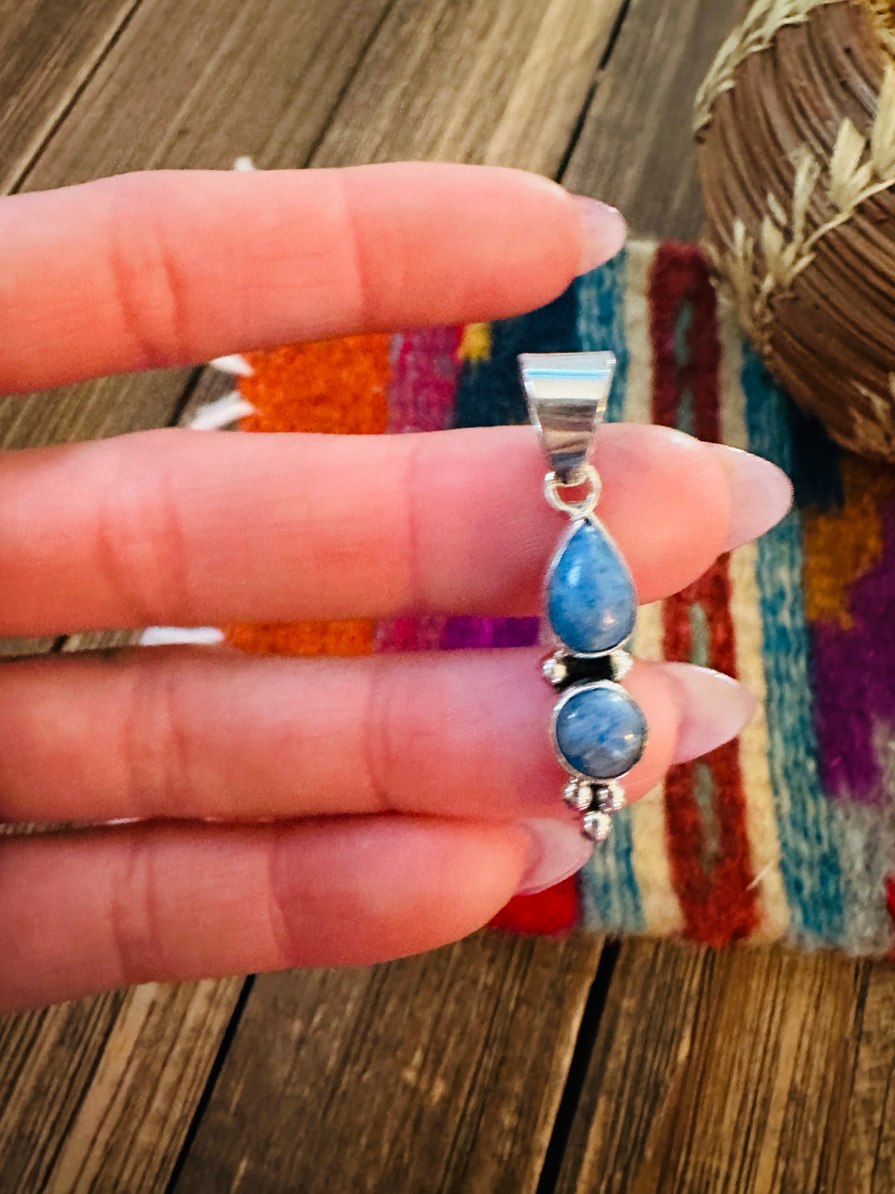 Handcrafted Sterling Silver & Lapis Pendant
