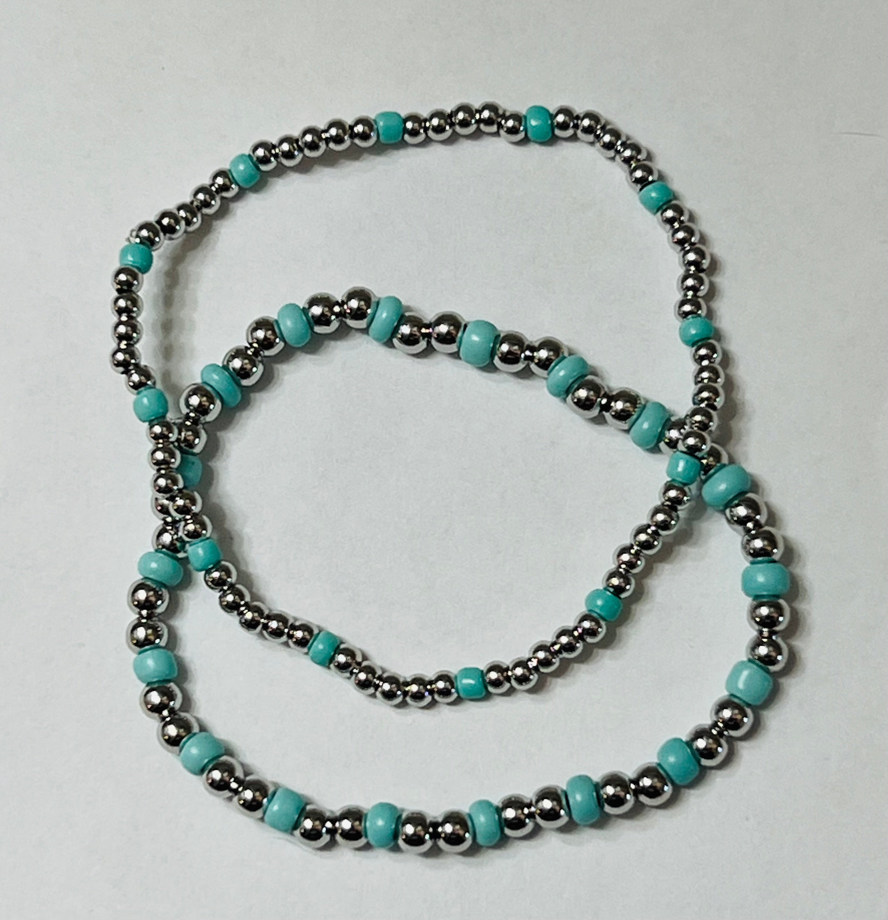 Misty Beaded Stretch Bracelet Set Of 2