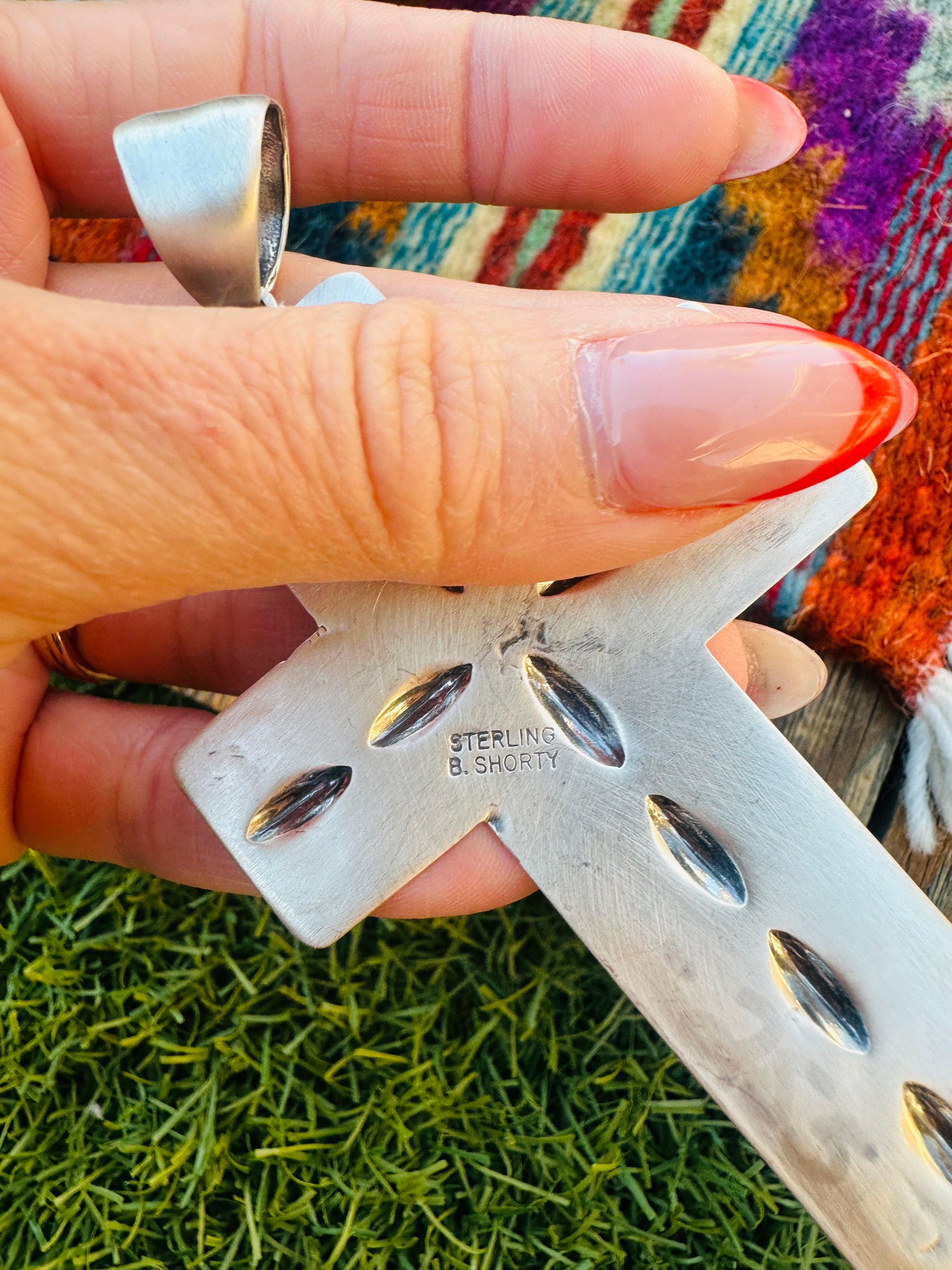 Handcrafted Sterling Silver Cross Pendant by Benson Shorty