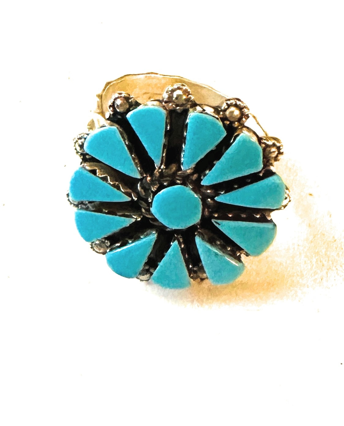 Zuni Turquoise & Sterling Silver Cluster Ring