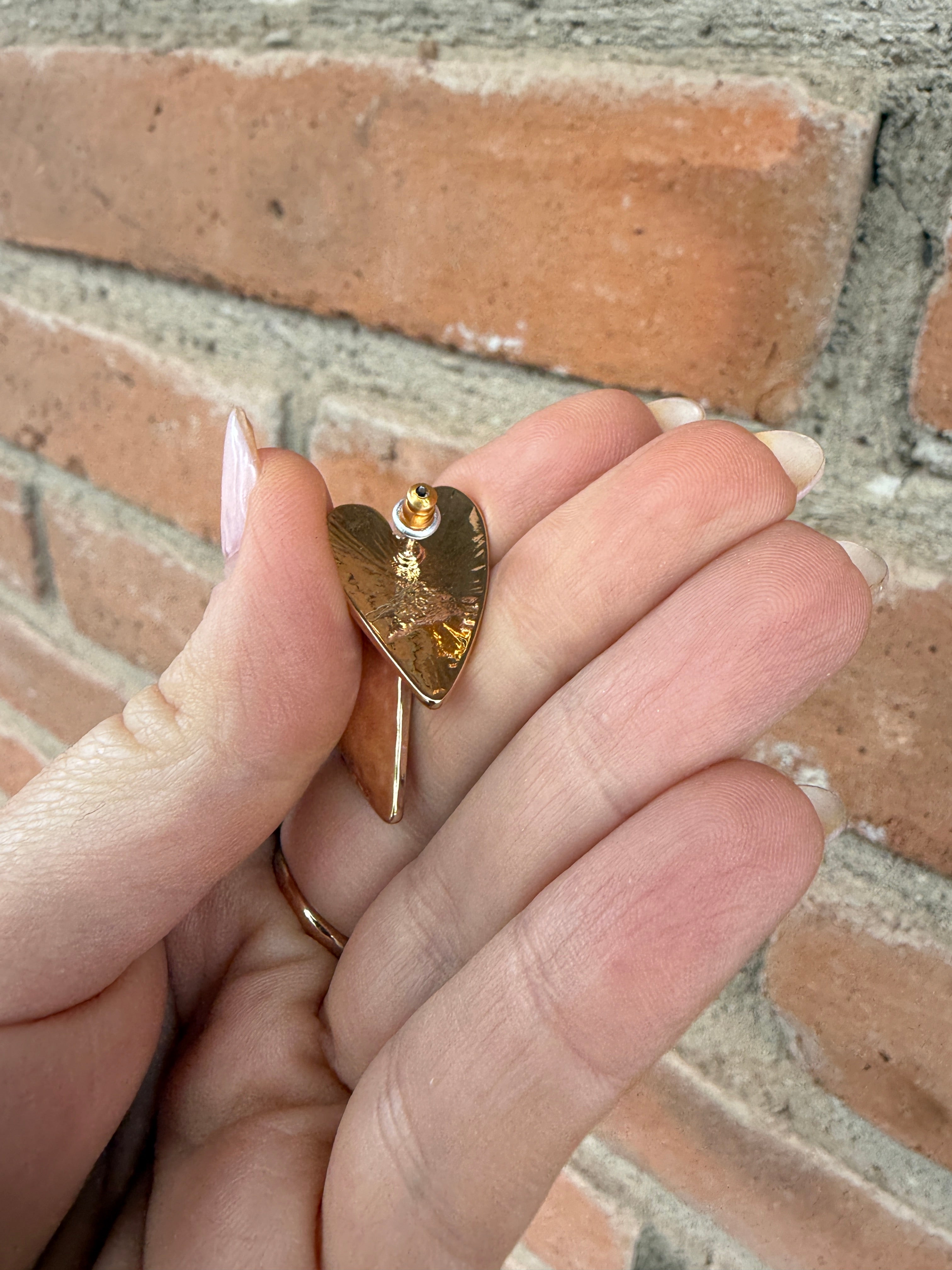 “The Golden Collection” Handmade Gold Plated Heart Post Earrings