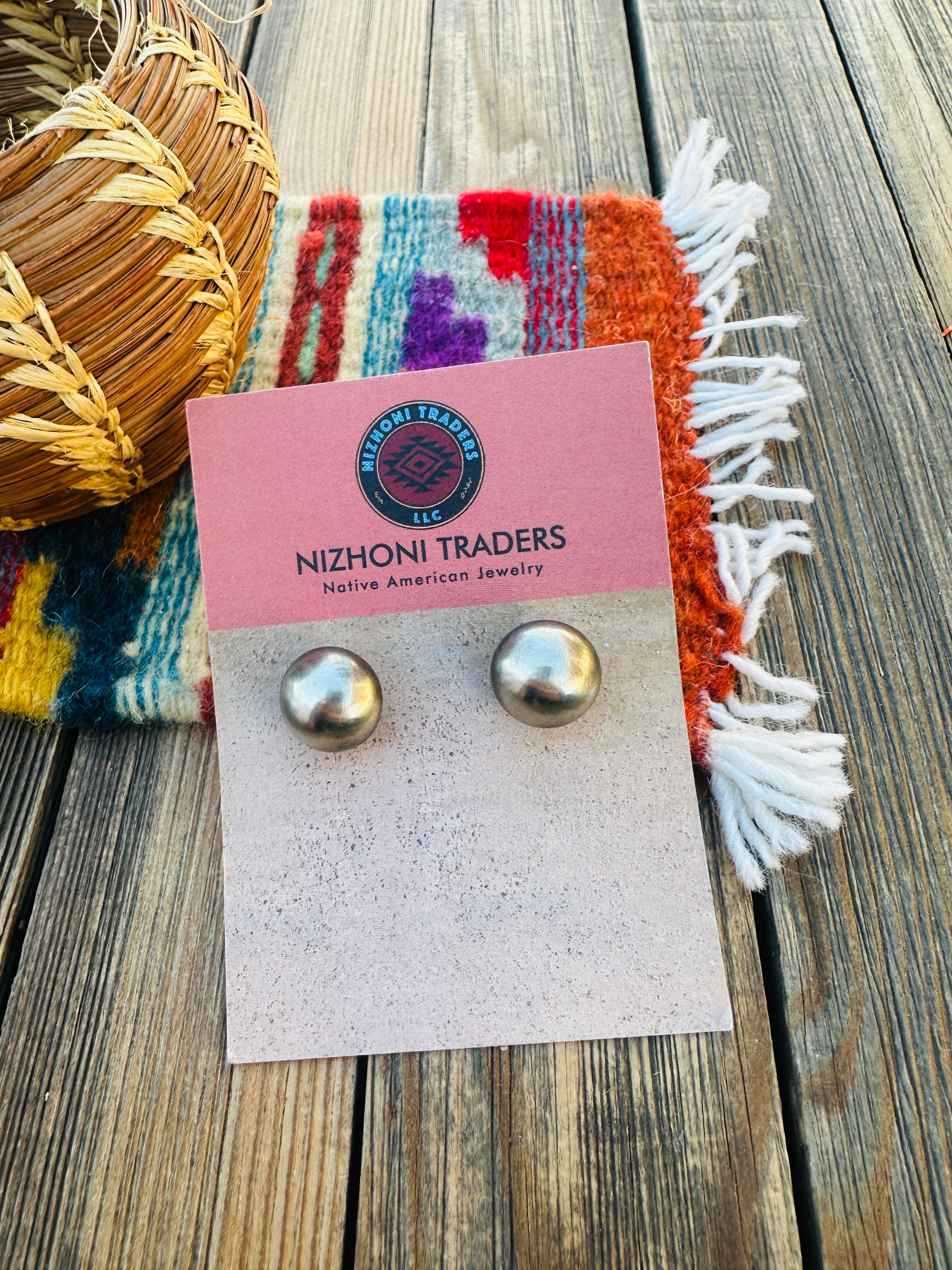 Handcrafted 12mm Sterling Silver Pearl Stud Earrings