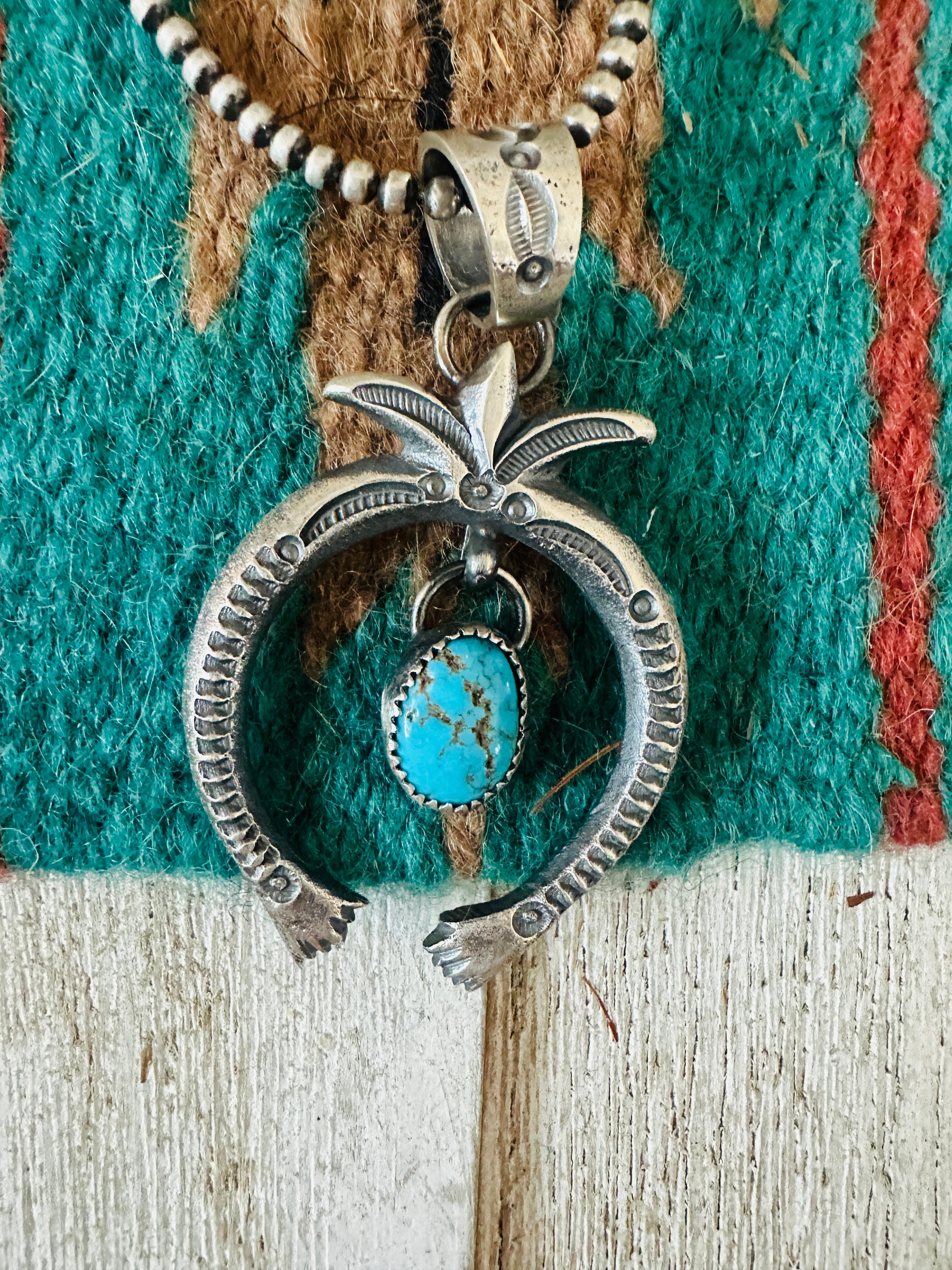Handcrafted Sterling Silver & Turquoise Naja Pendant by Eva & Linberg Billah