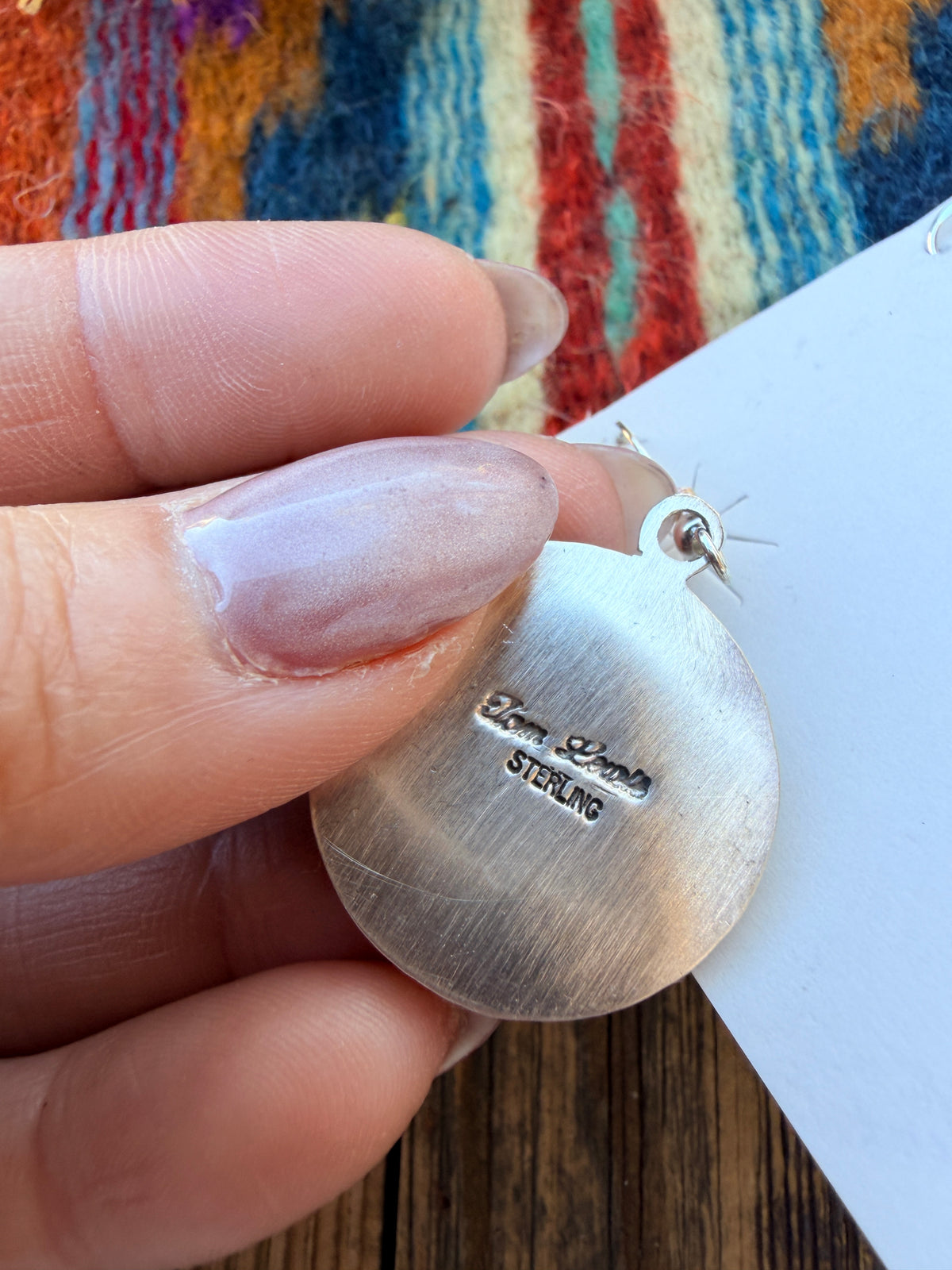 Handcrafted Sterling Silver Concho Dangle Earrings by Tom Lewis