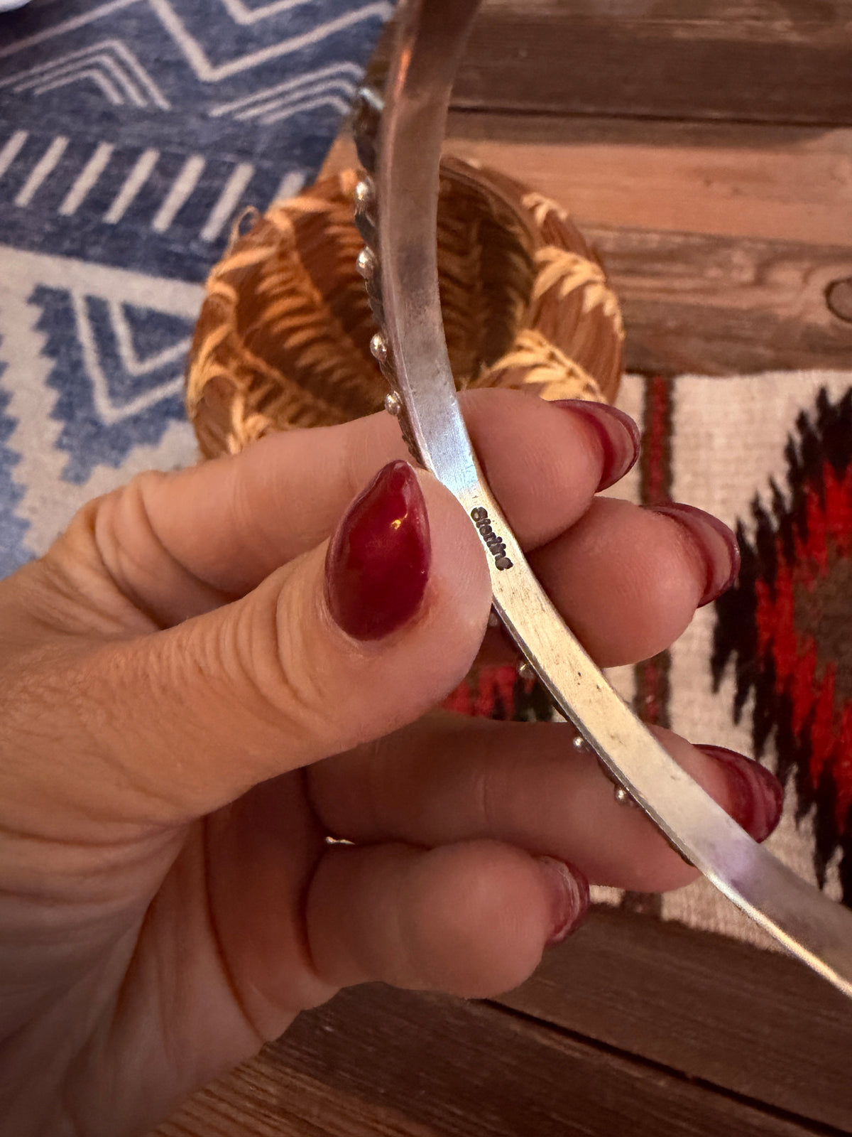 Handcrafted Old Pawn Sterling Silver & Multi Stone Cuff Bracelet