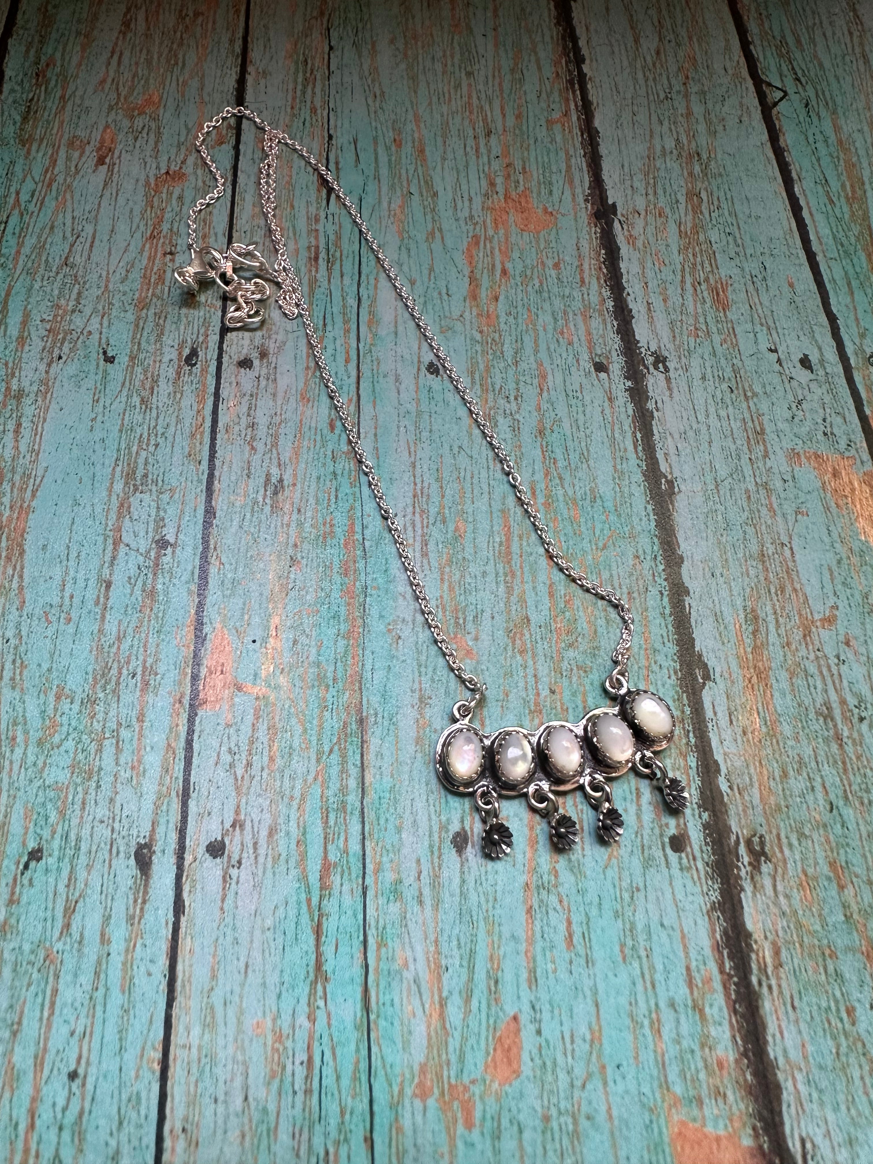 Handmade Sterling Silver & Mother of Pearl Necklace