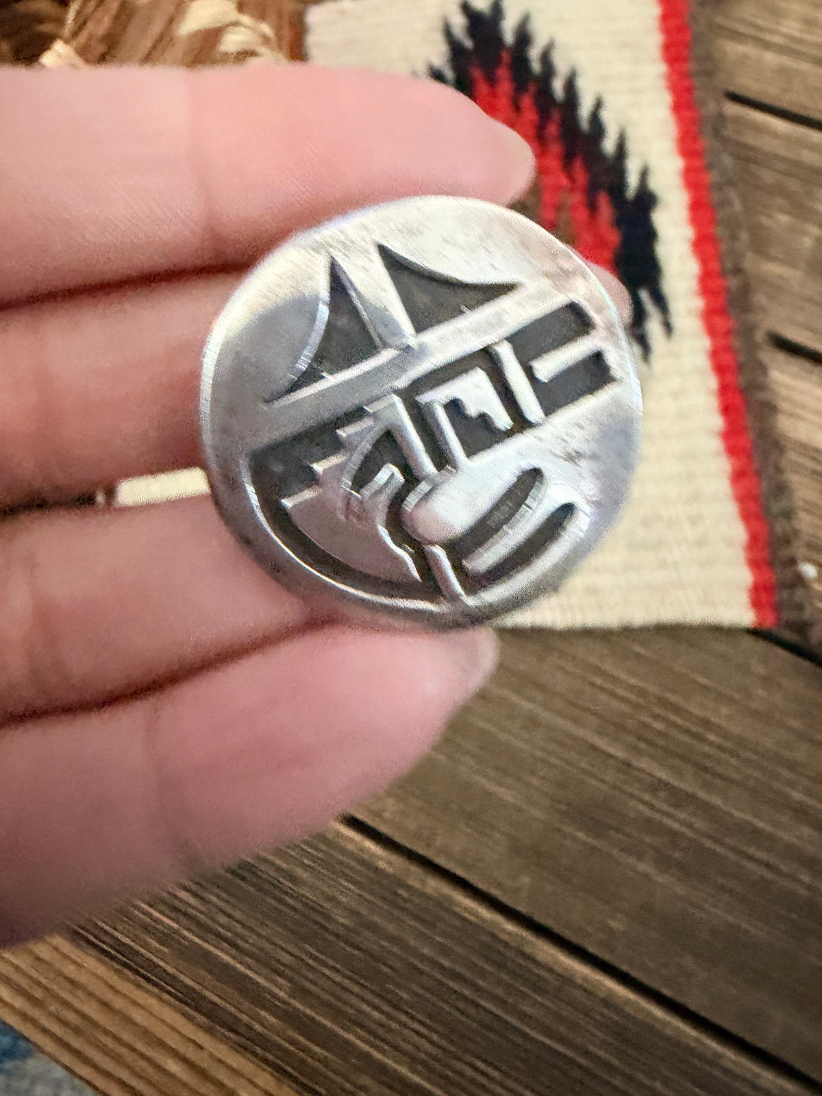 Old Pawn Handcrafted Sterling Silver Overlay Brooch
