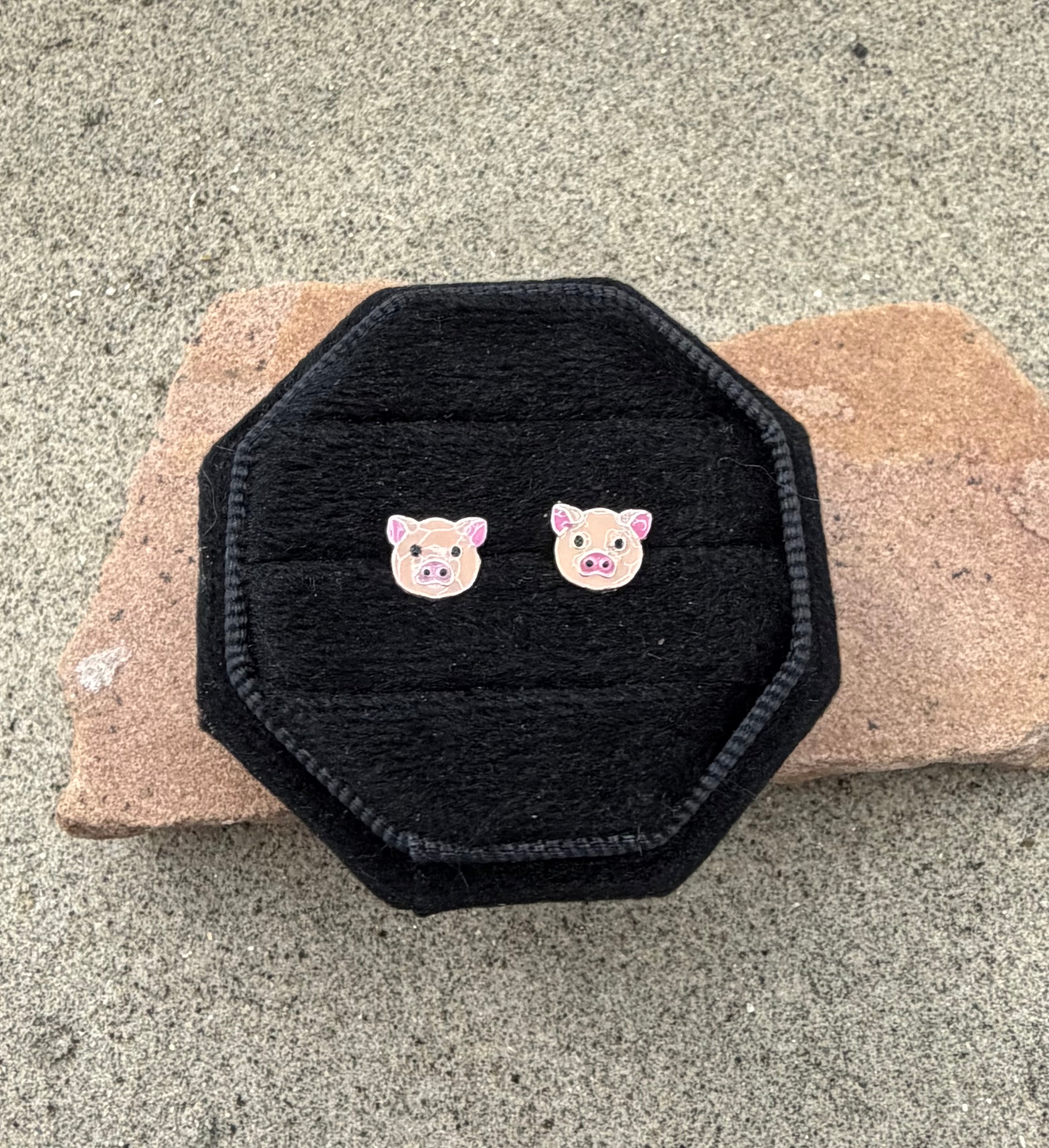 Pig Sterling Silver Stud Earrings
