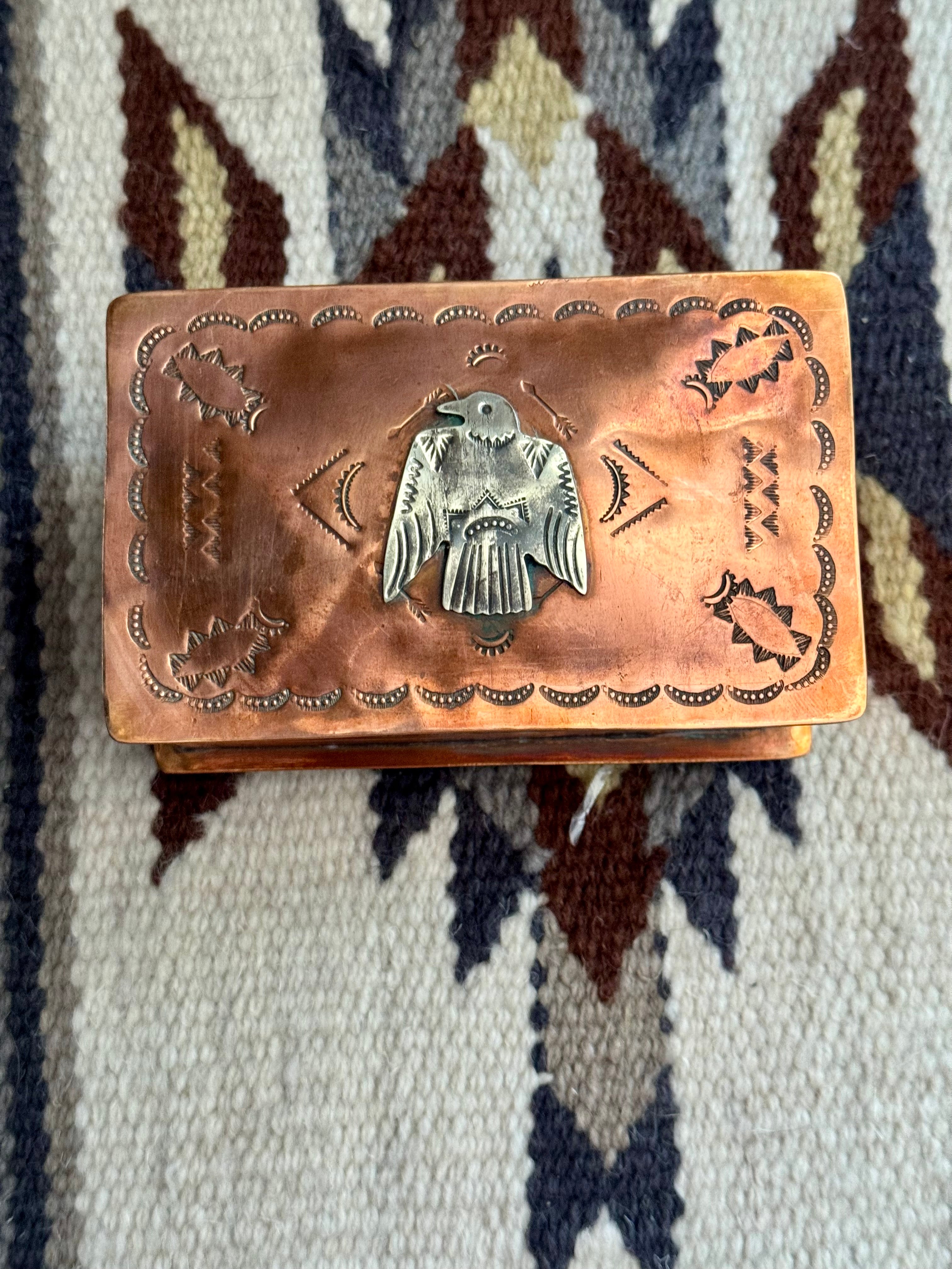 Handmade German Silver and Copper Trinket Box