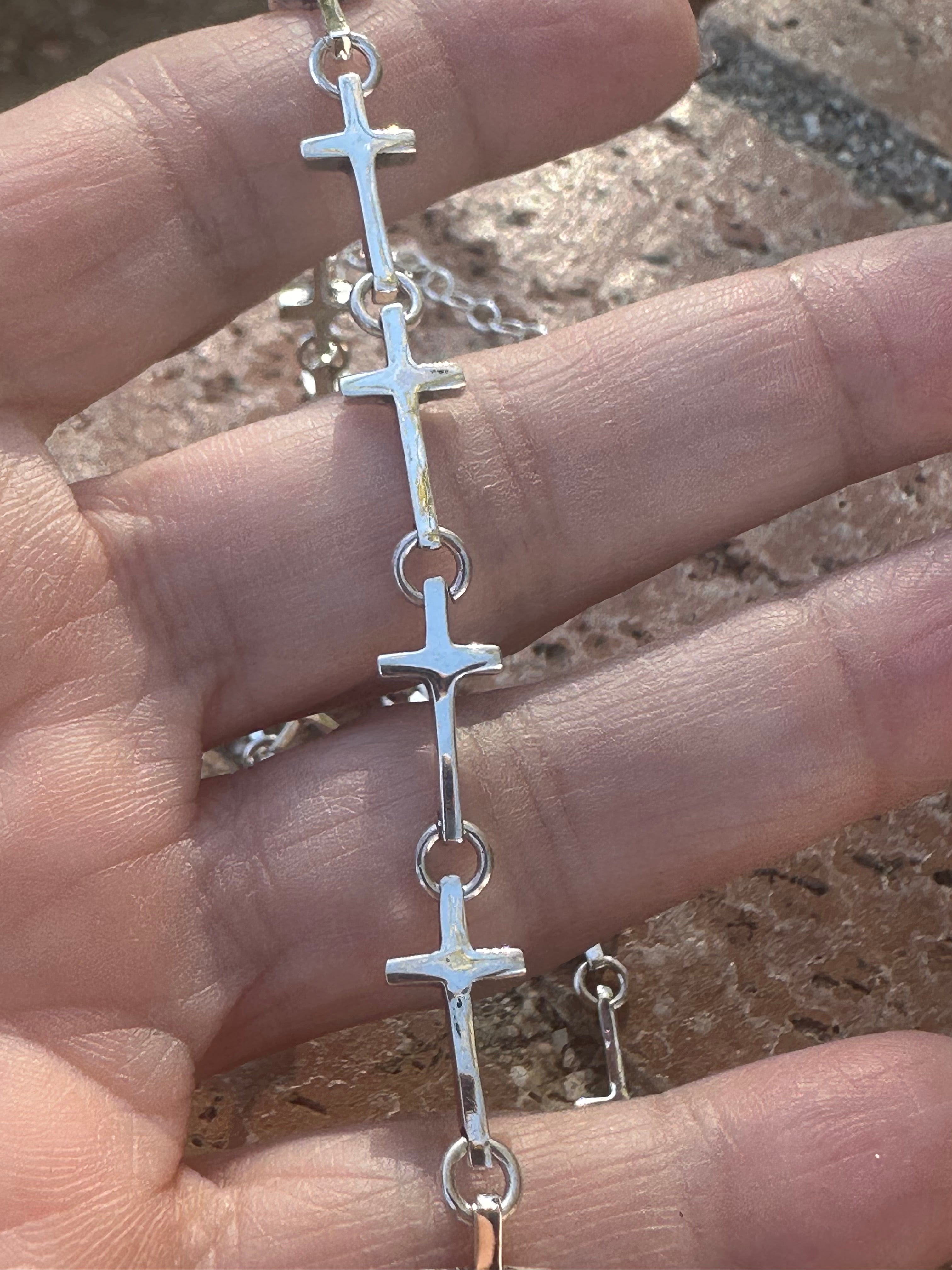 Handmade Sterling Silver Cross Necklace