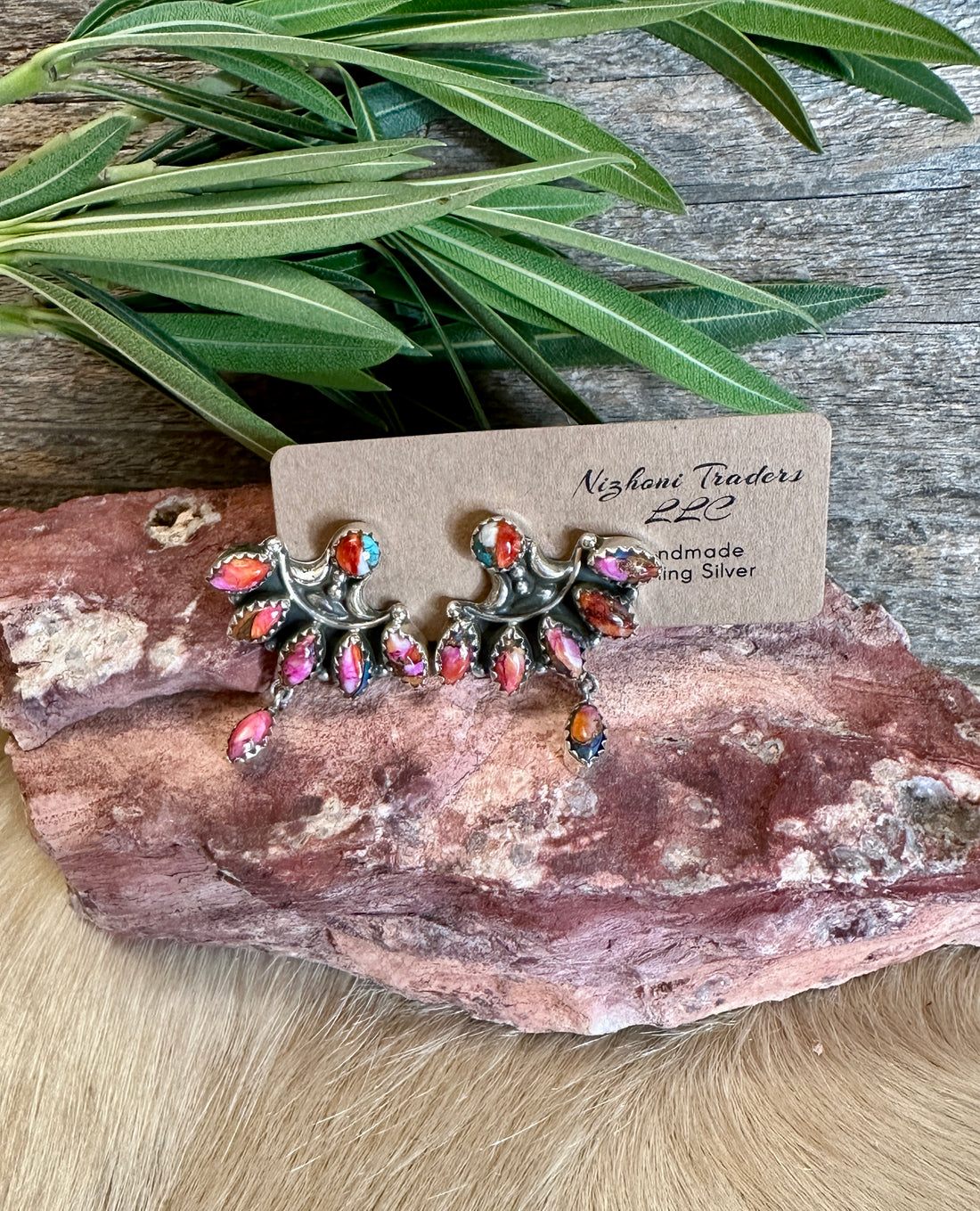 **Handmade Pink Dream Sterling Silver Dangle Earrings