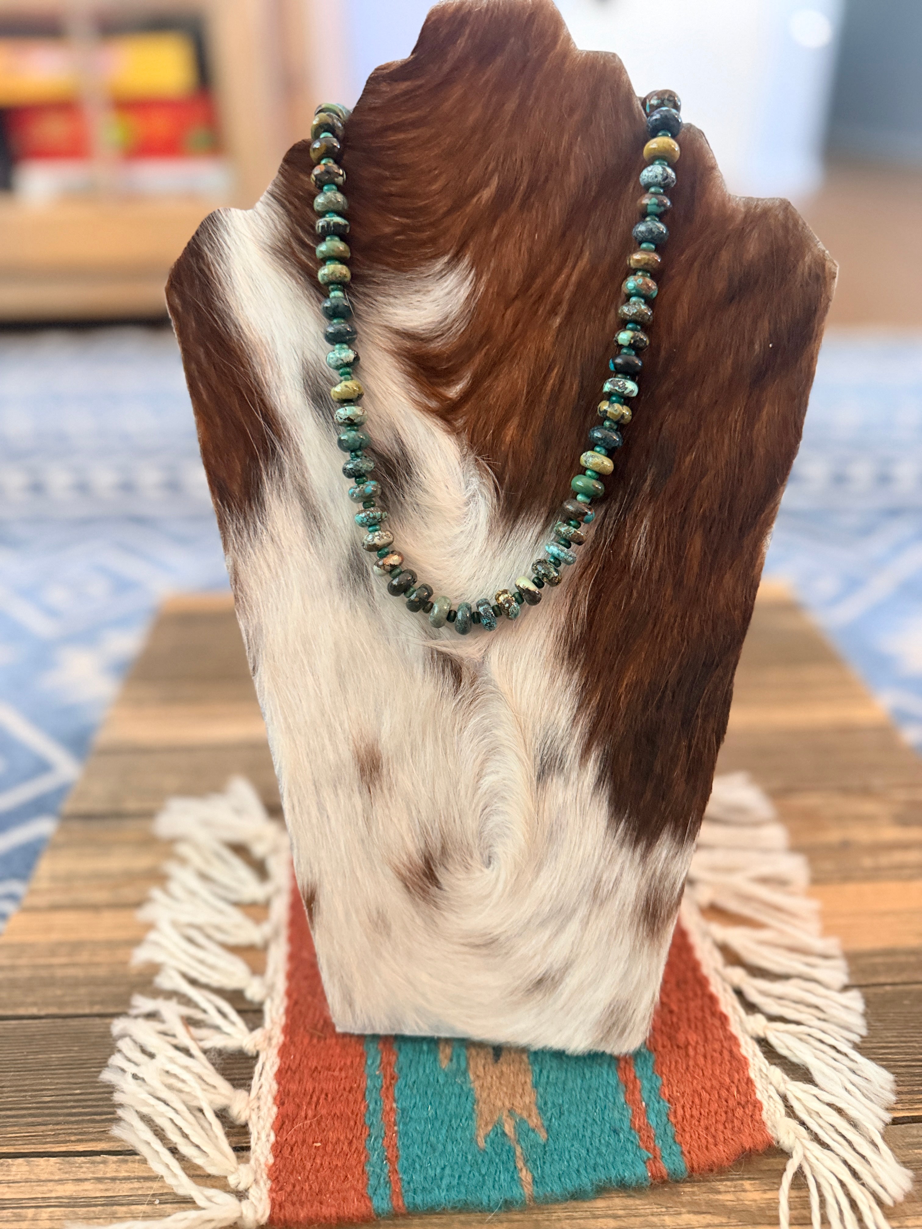 Handmade Hubei Turquoise Beaded 18” Necklace