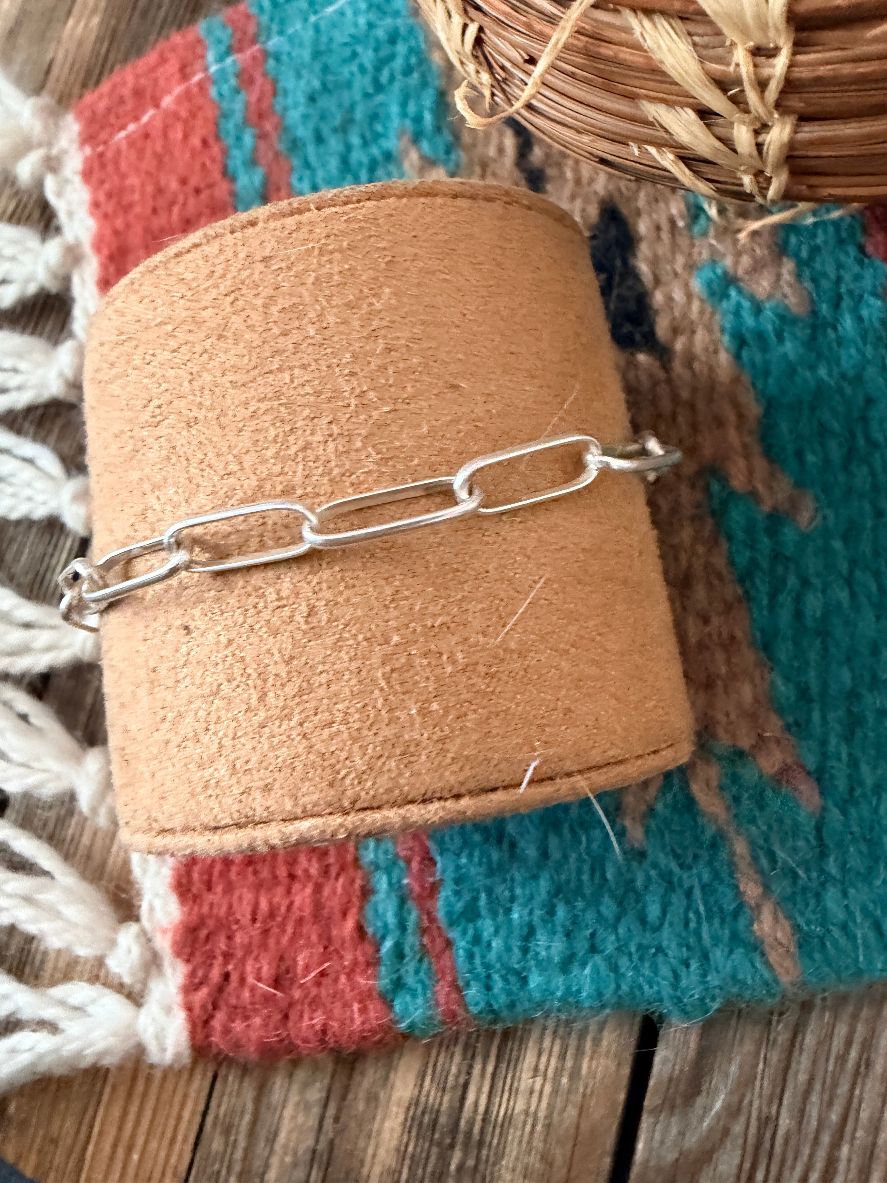 Handmade Sterling Silver Paperclip Link Bracelet