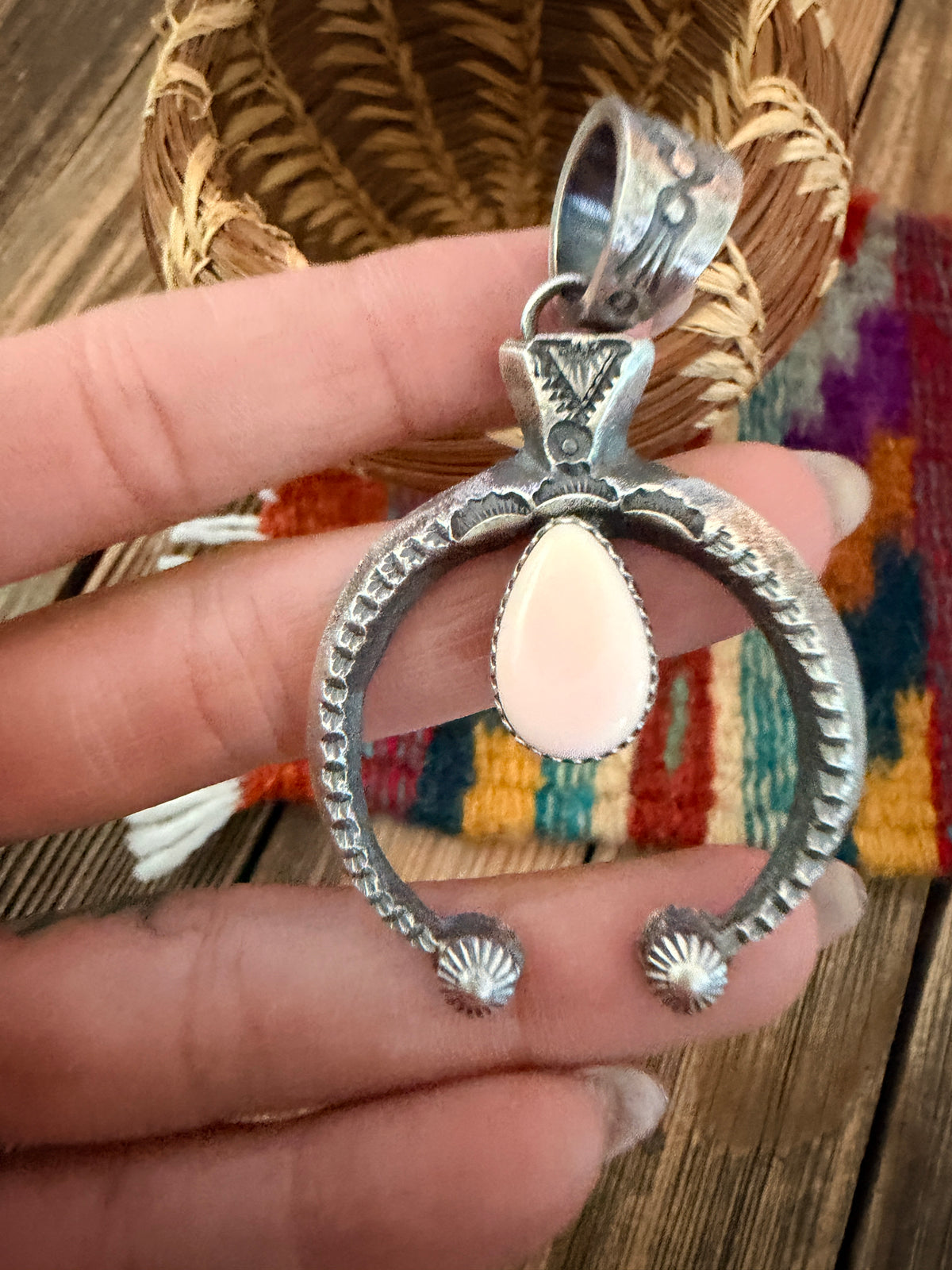 Handcrafted Sterling Silver & Queen Pink Conch Naja Pendant by Kevin Billah
