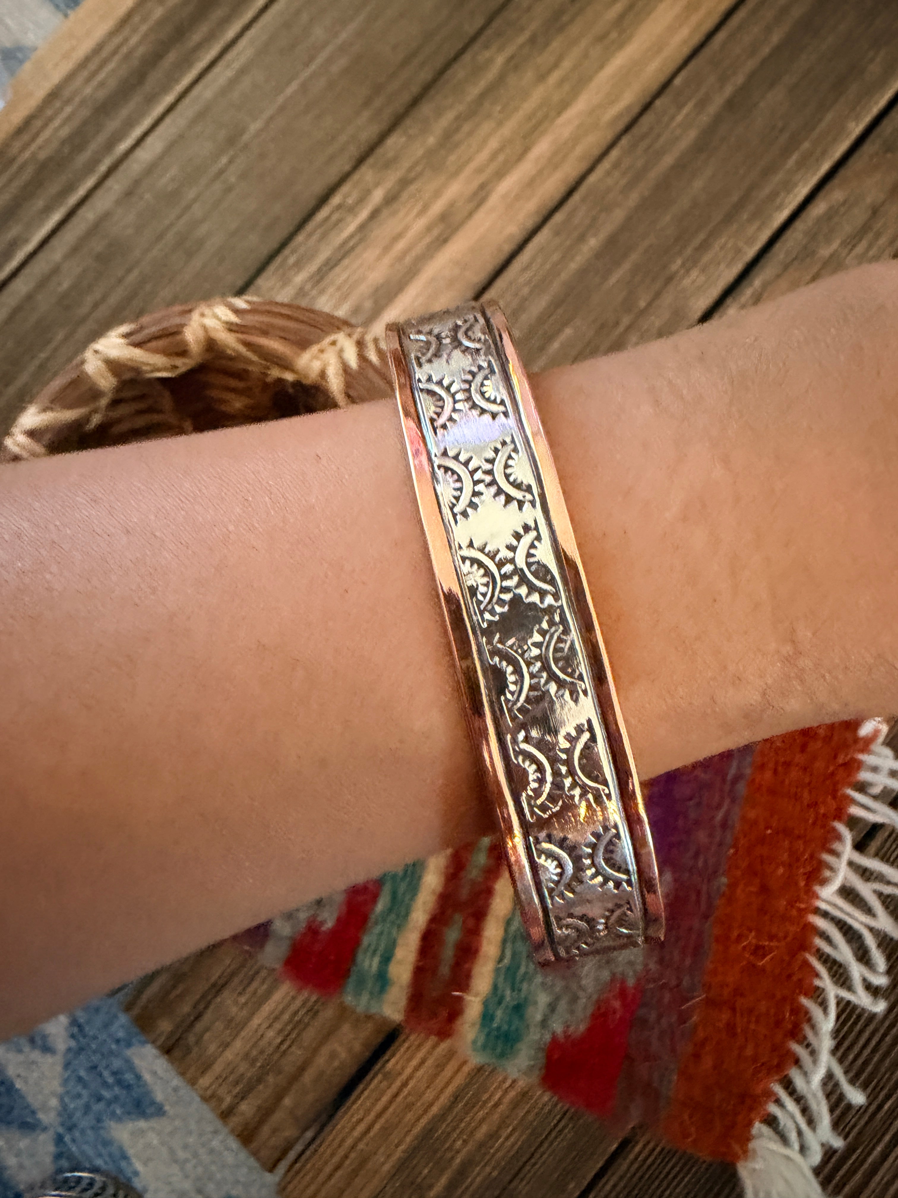 Handcrafted Copper & Sterling Silver Cuff Bracelet