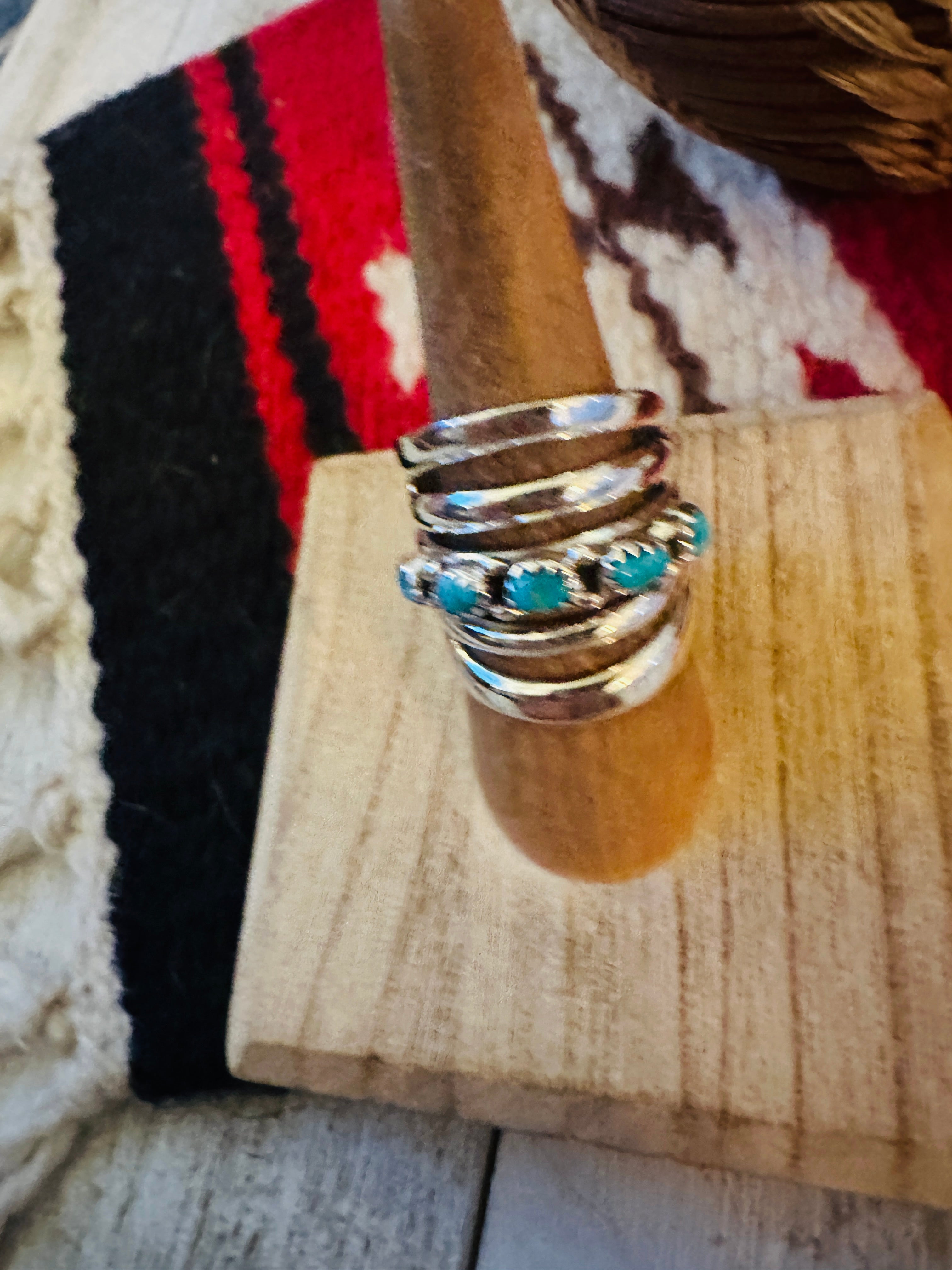 Navajo Turquoise & Sterling Silver Bar Ring