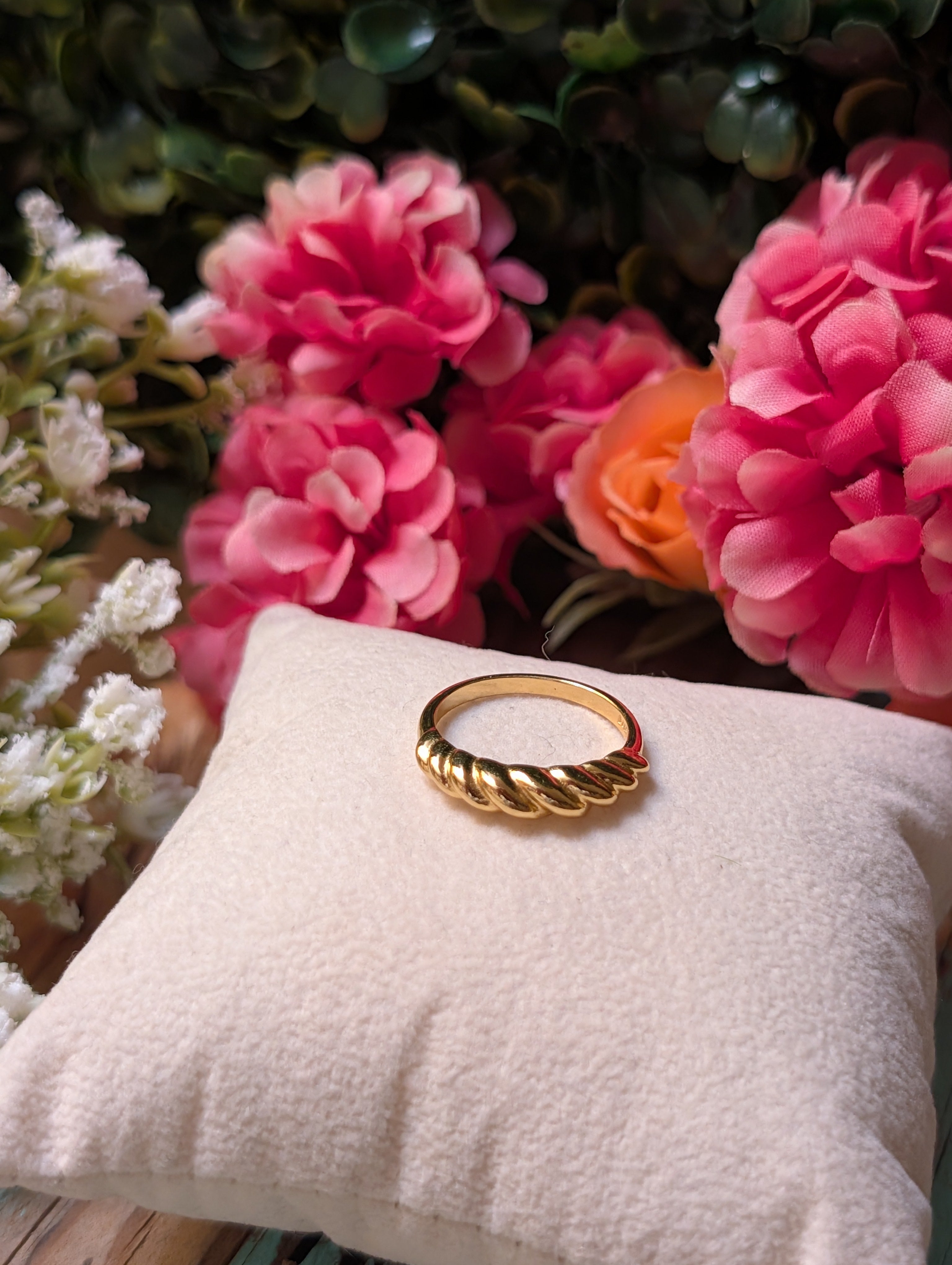 Gold Plated Twist Band Ring