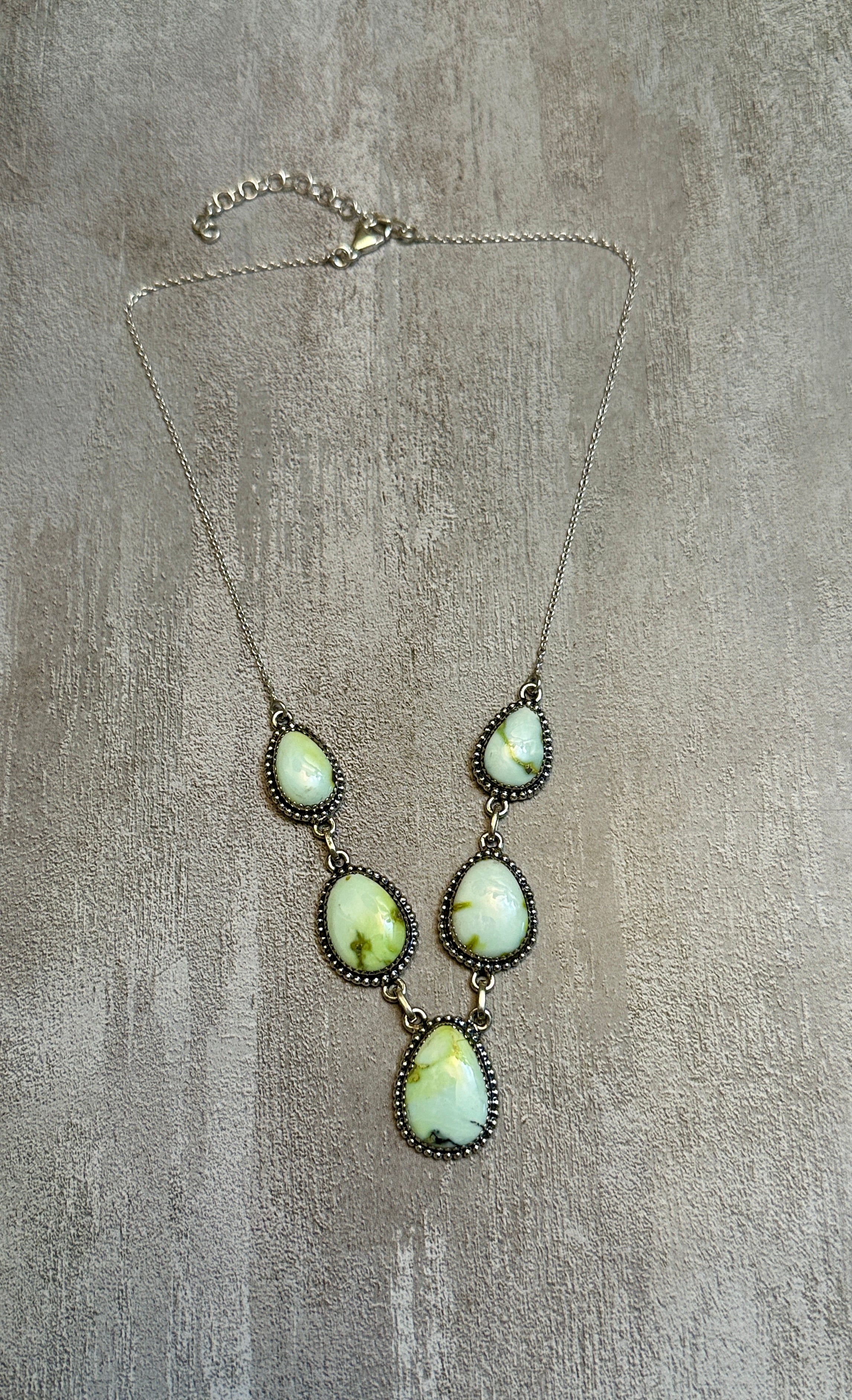 Handmade Palomino Turquoise 4 Stone Sterling Silver Necklace