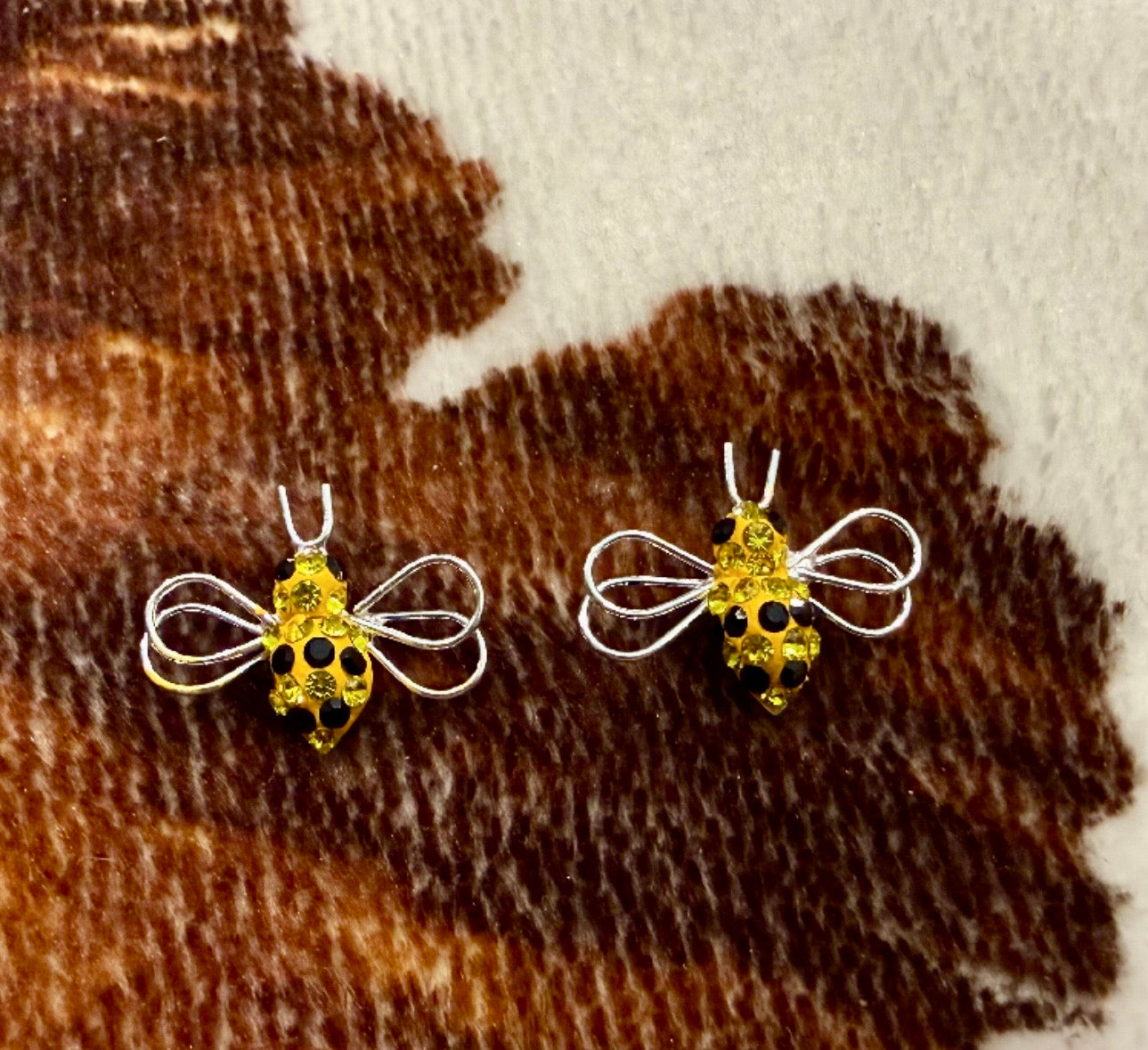 Bumble Bee CZ Sterling Silver  Earrings