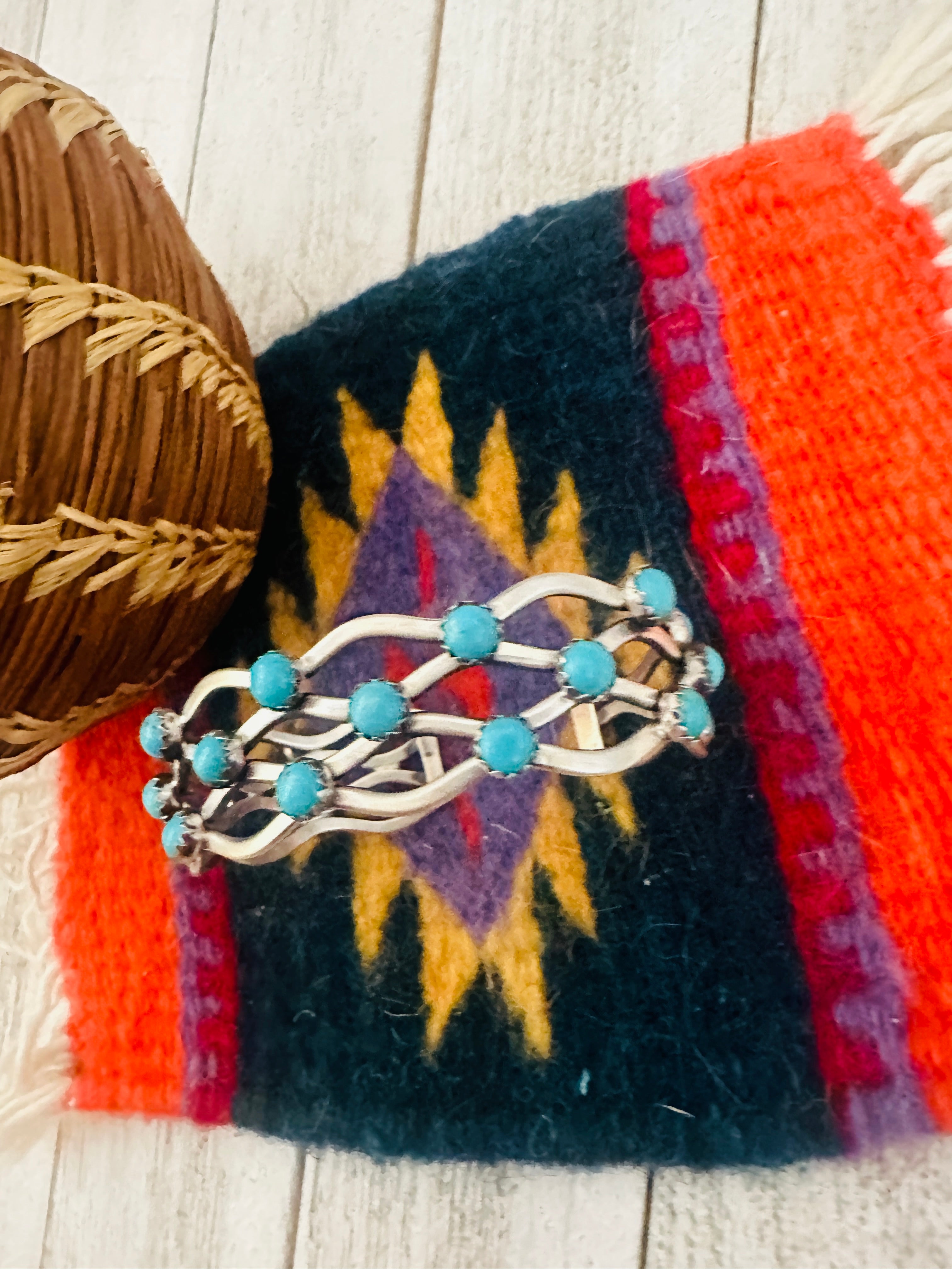 Navajo Turquoise & Sterling Silver Cuff Bracelet