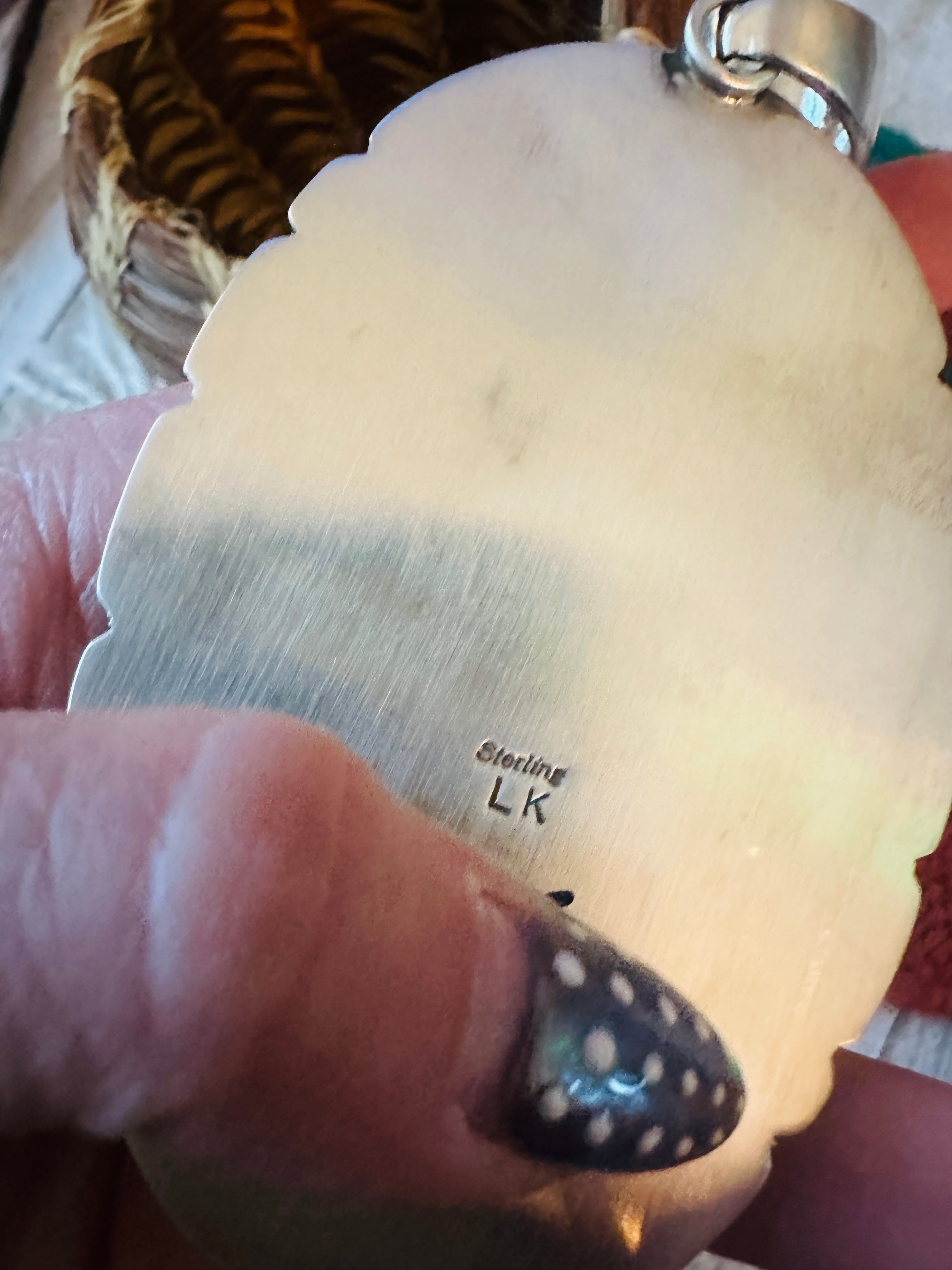 Handcrafted Golden Hills Turquoise & Sterling Silver Pendant