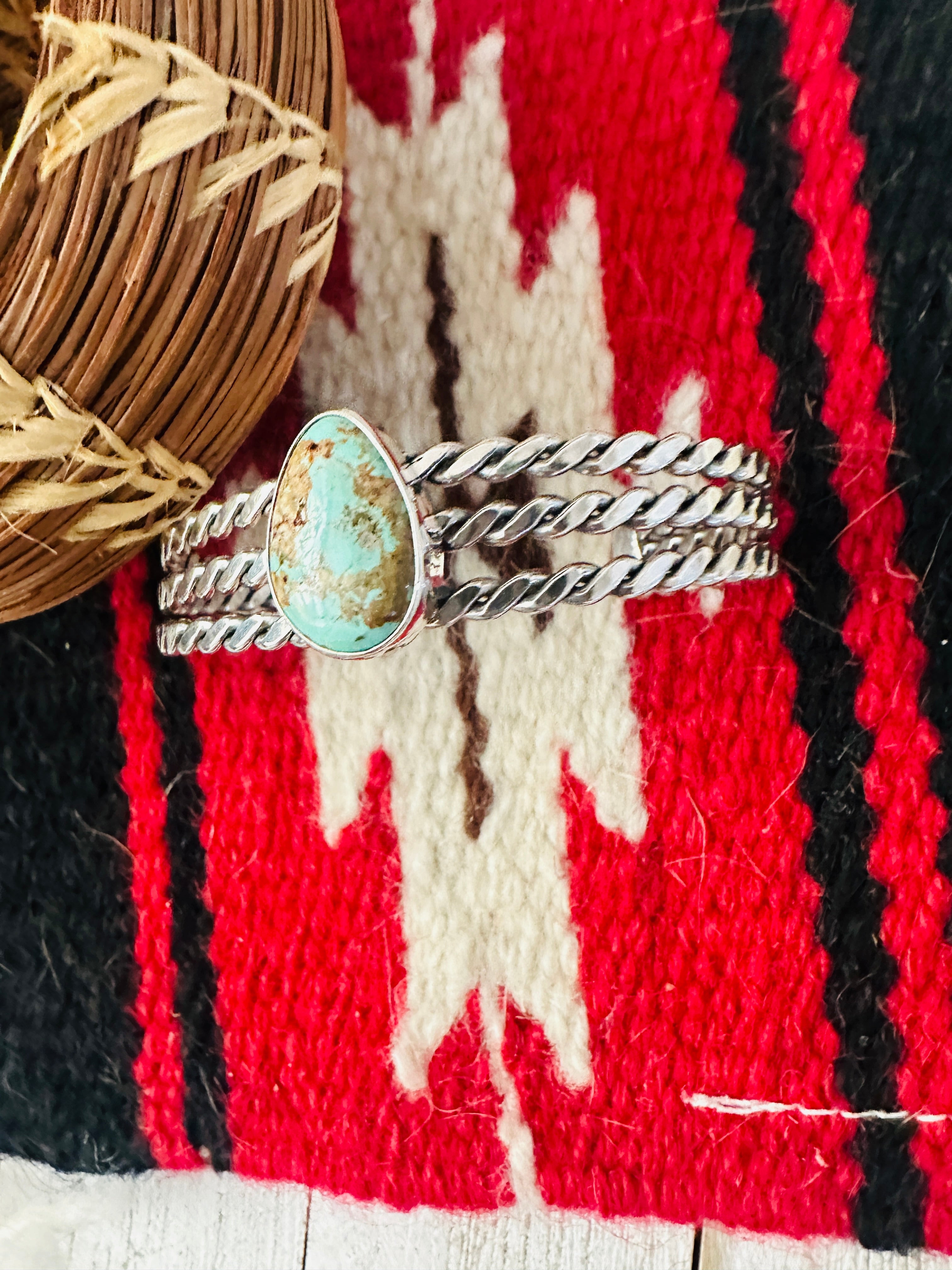 Navajo Royston Turquoise & Sterling Silver Cuff Bracelet