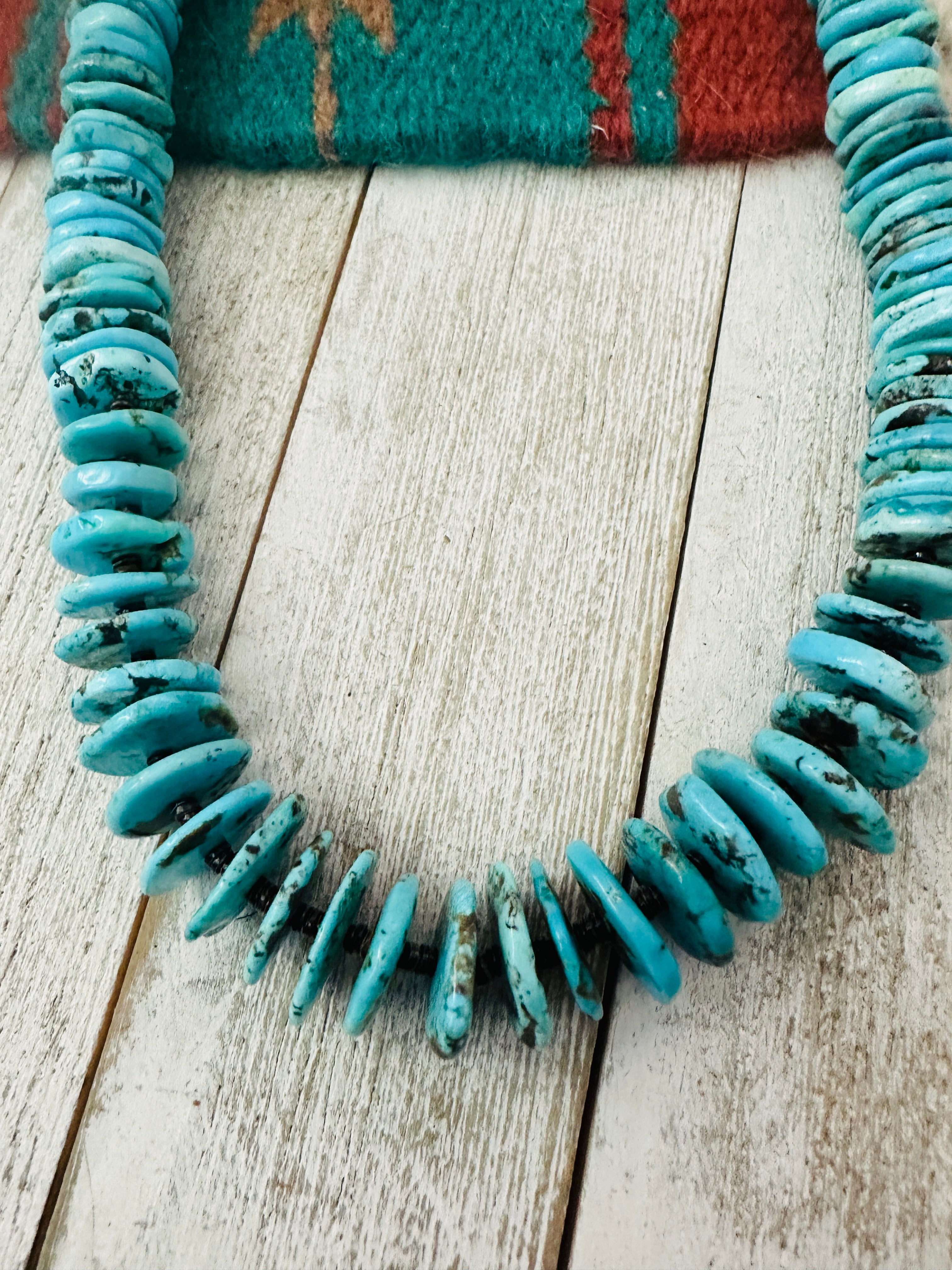 Navajo Turquoise & Heishi 20” Beaded Necklace