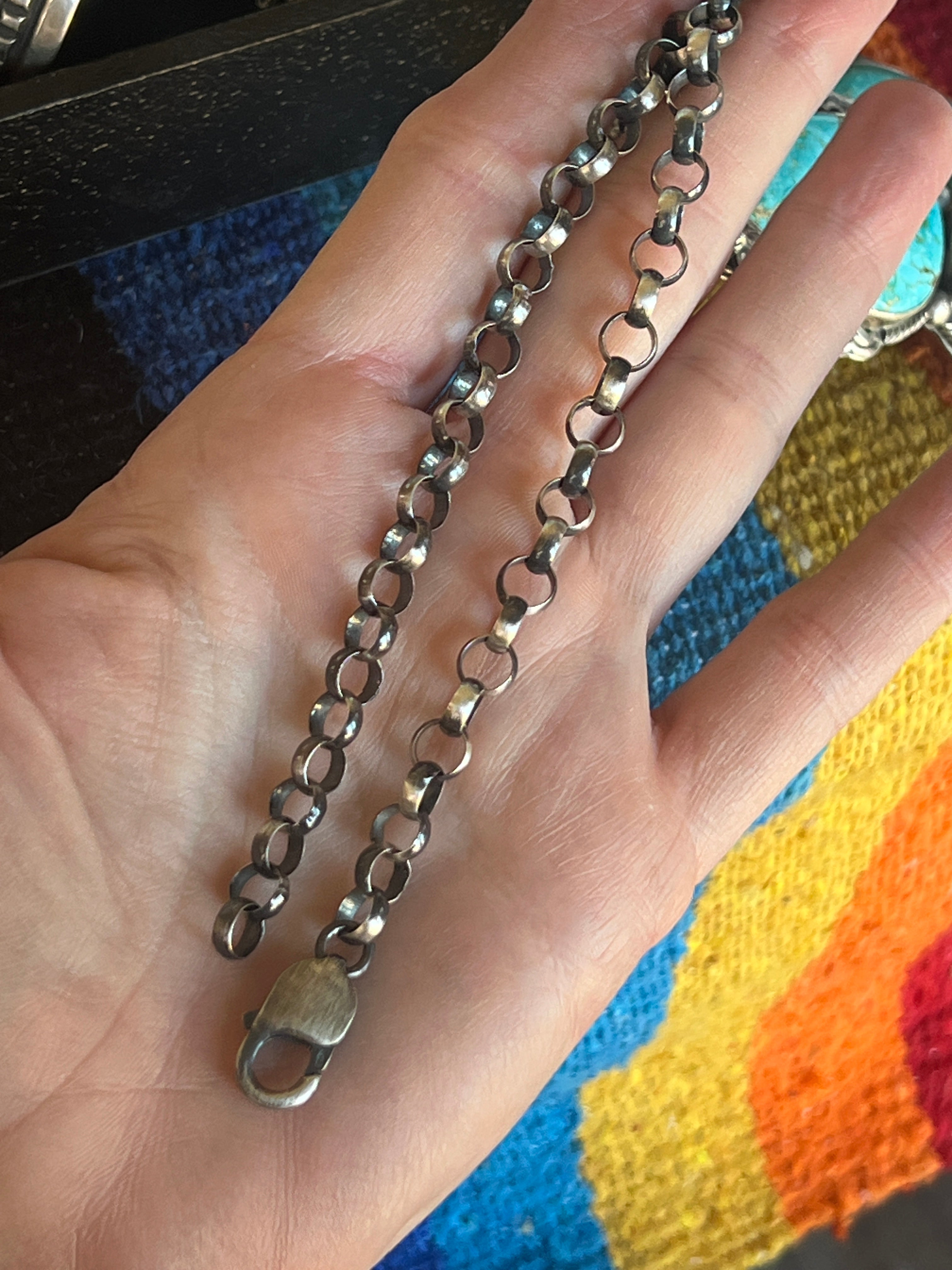 Massive Navajo Sterling Silver and Sonoran Mountain Turquoise Statement Necklace with Earrings by Talila Benally