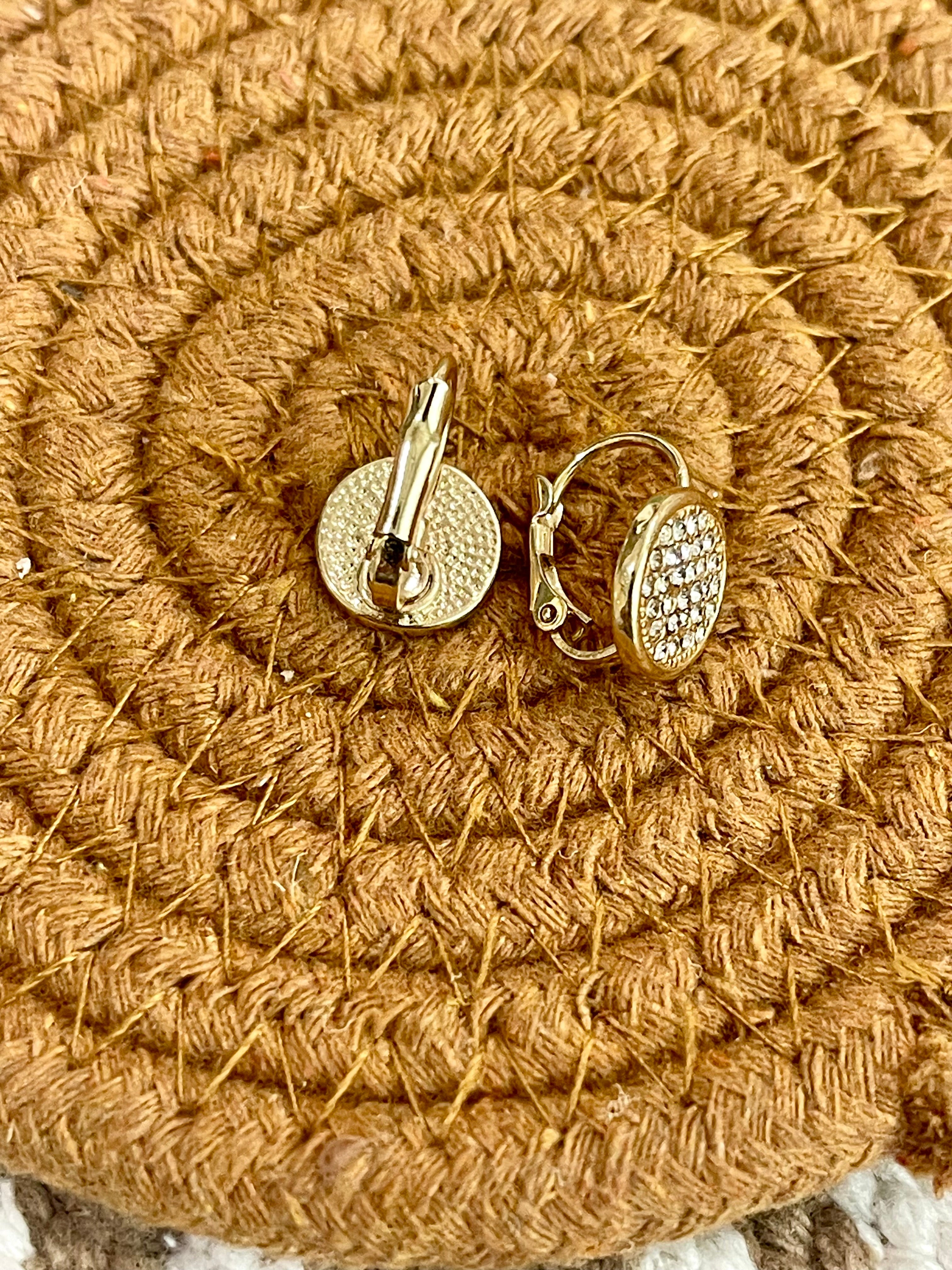 Vintage Gold Plated Round Dangle Earrings