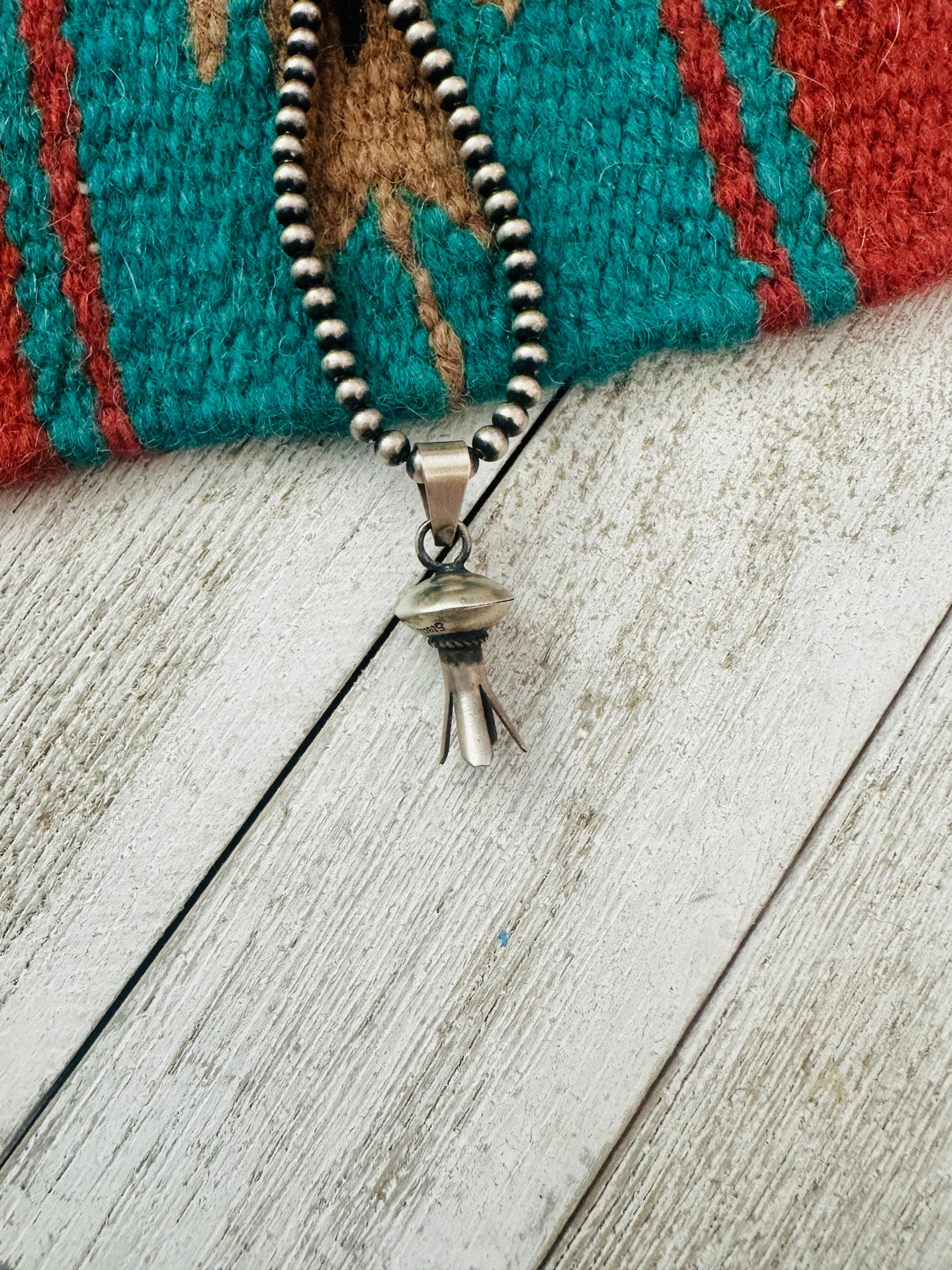 Navajo Sterling Silver Blossom Pendant