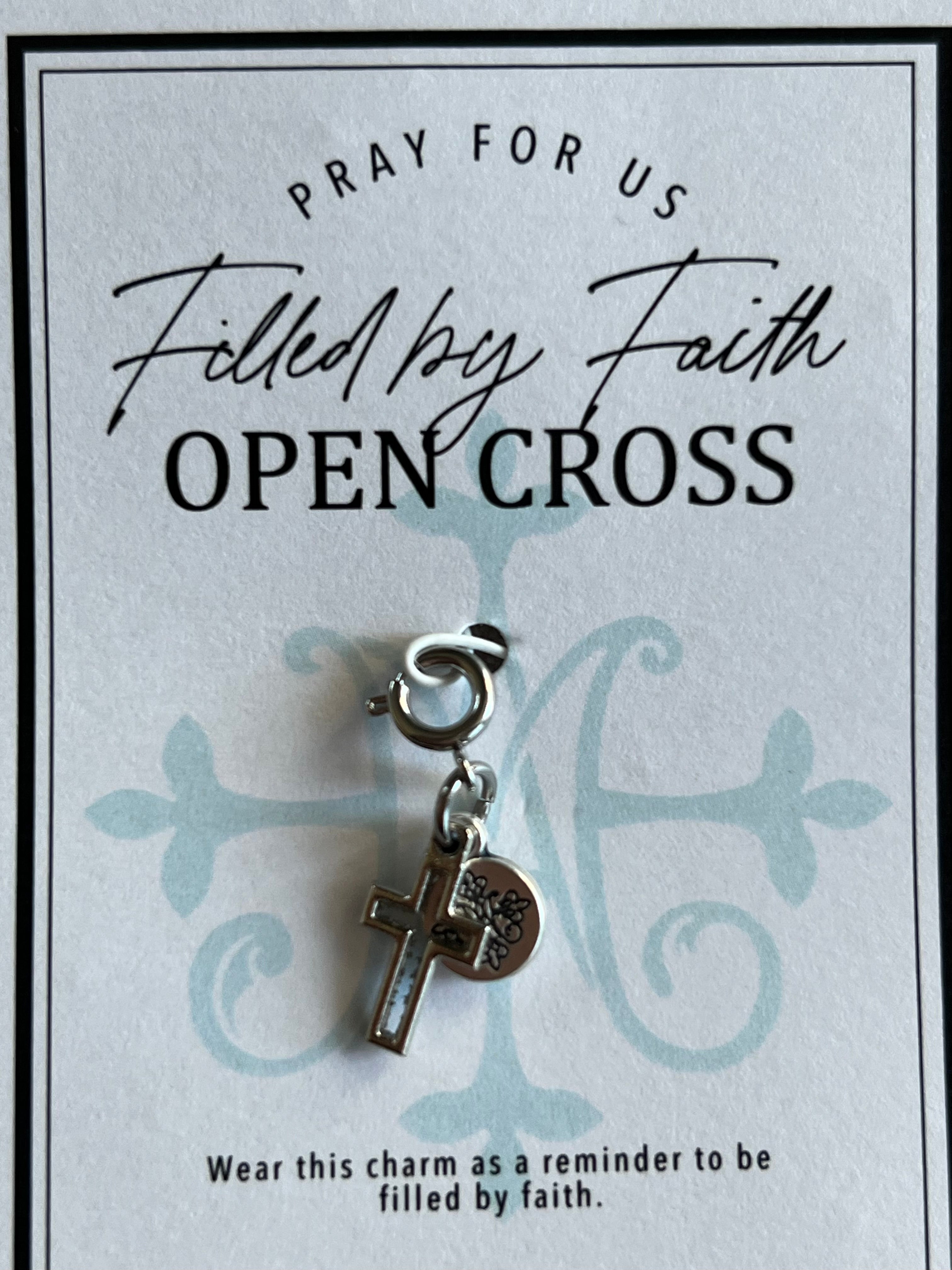 Filled By Faith Open Cross Medal Charm