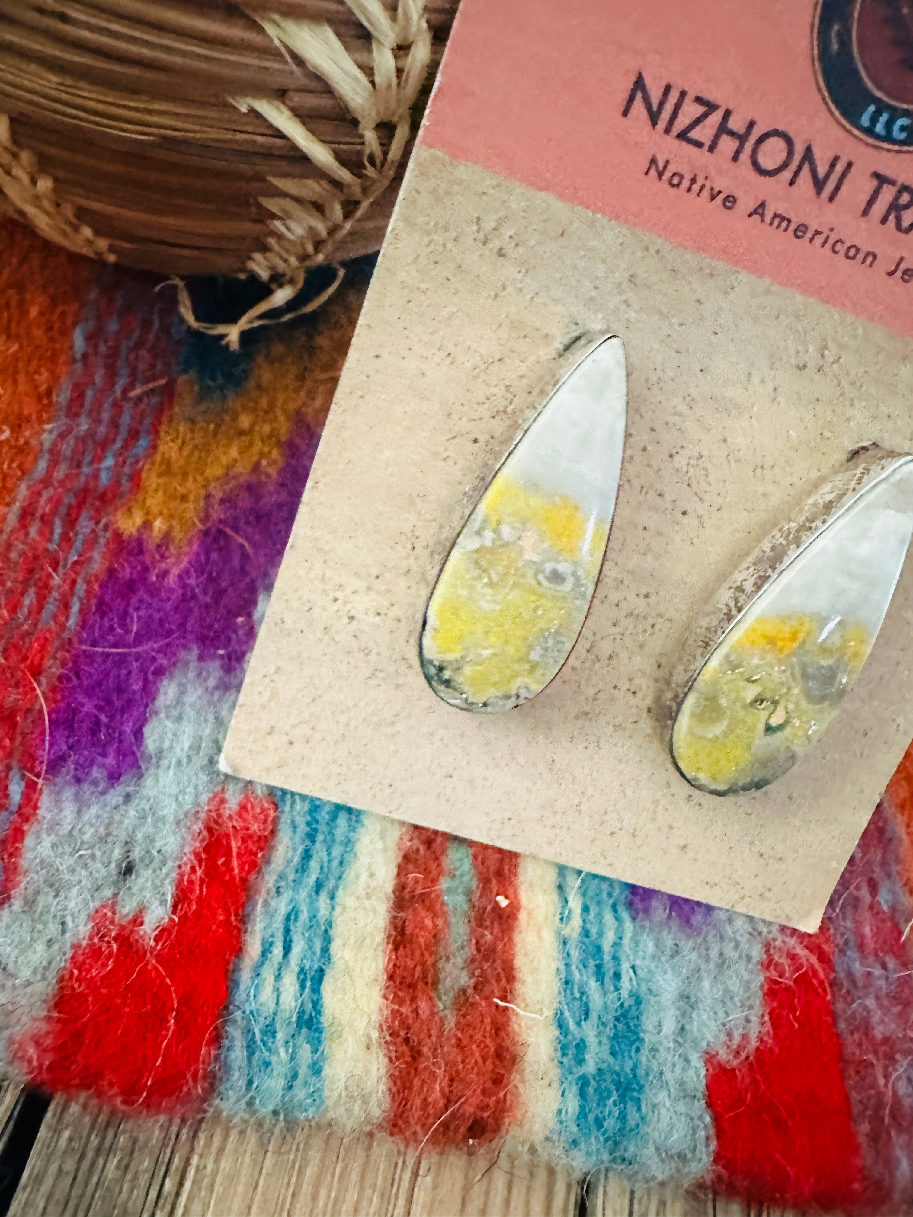 Handcrafted Bumblebee & Sterling Silver Post Earrings