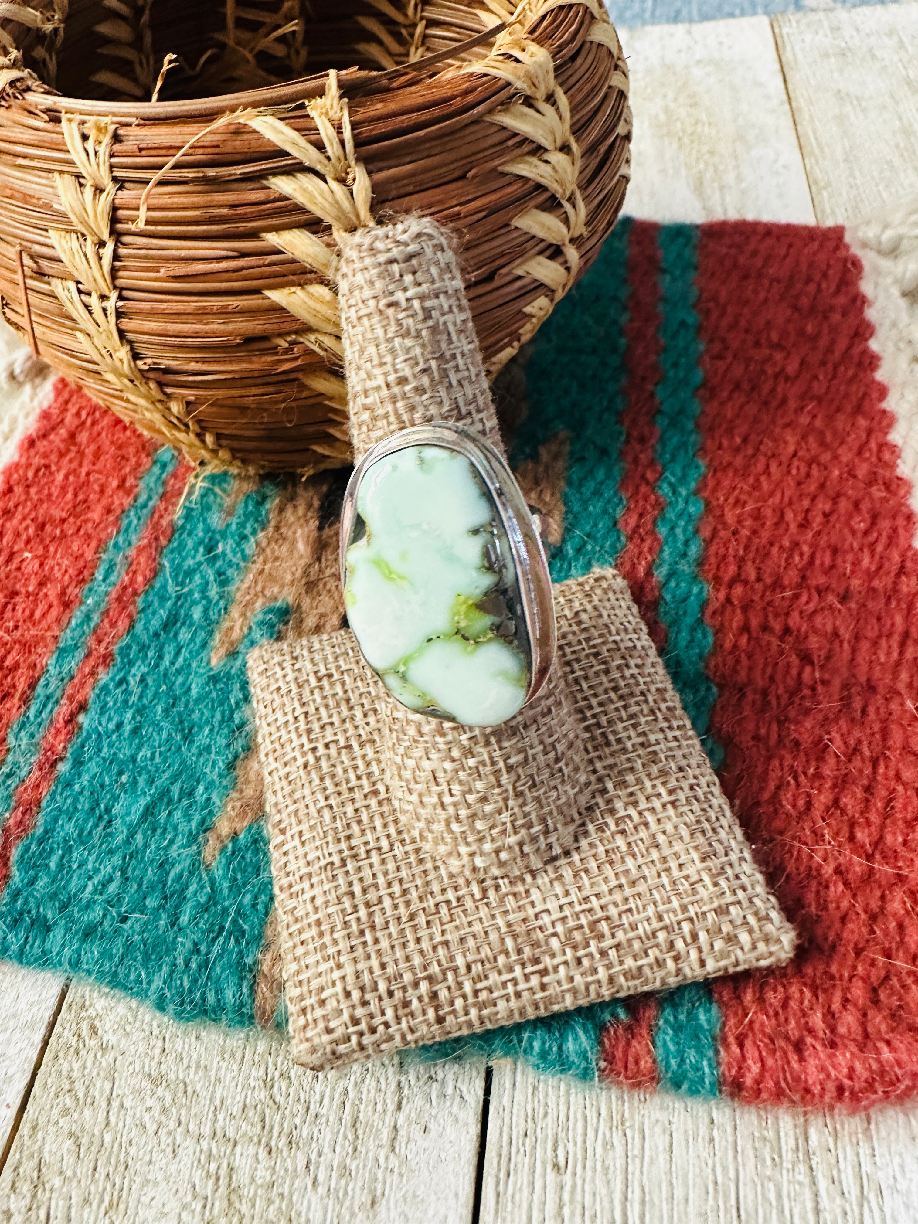 Handcrafted Palomino Turquoise & Sterling Silver Ring size 7.5