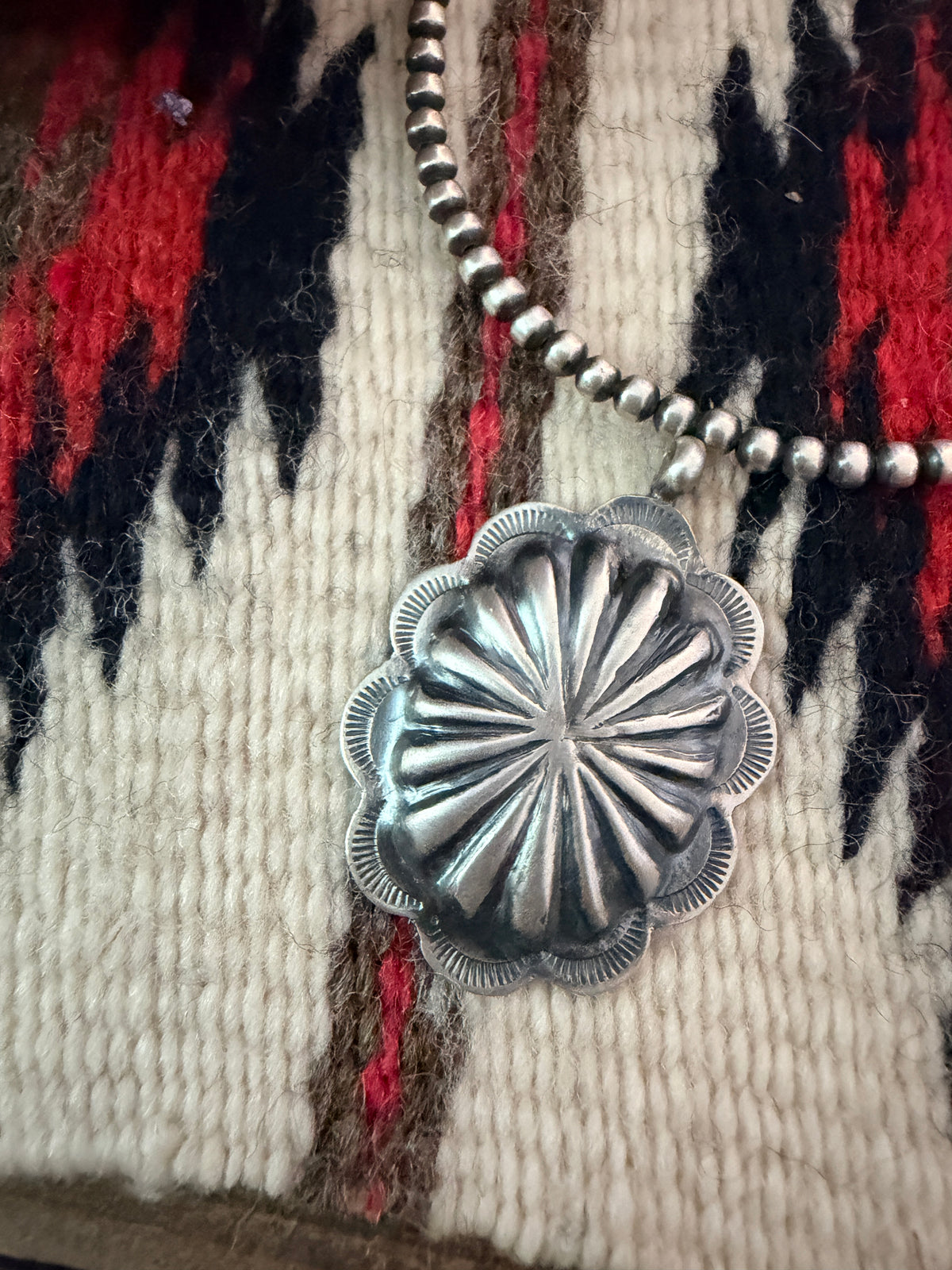 Handcrafted Sterling Silver Concho Pendant