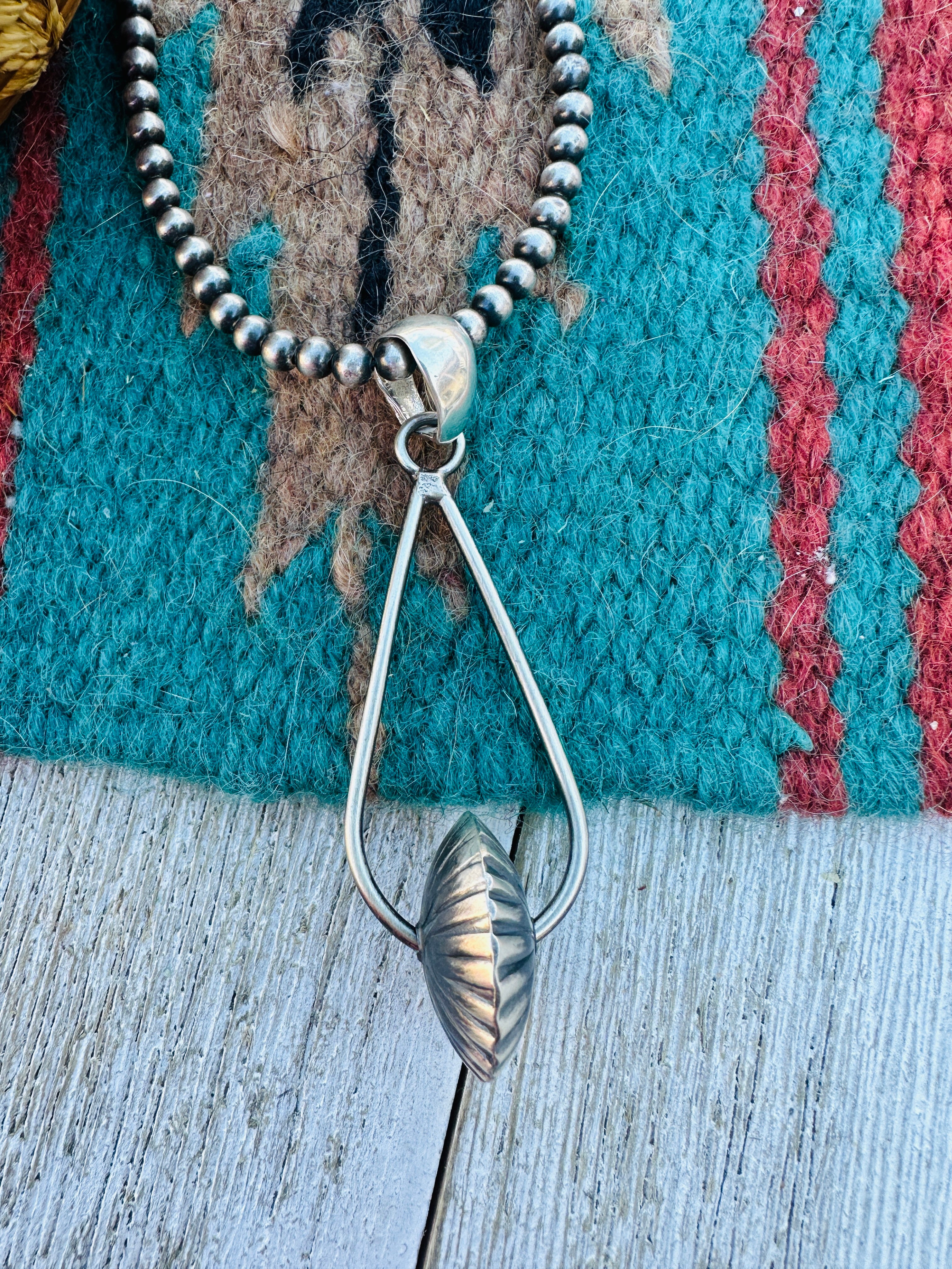 Handcrafted Sterling Silver Teardrop Bead Pendant
