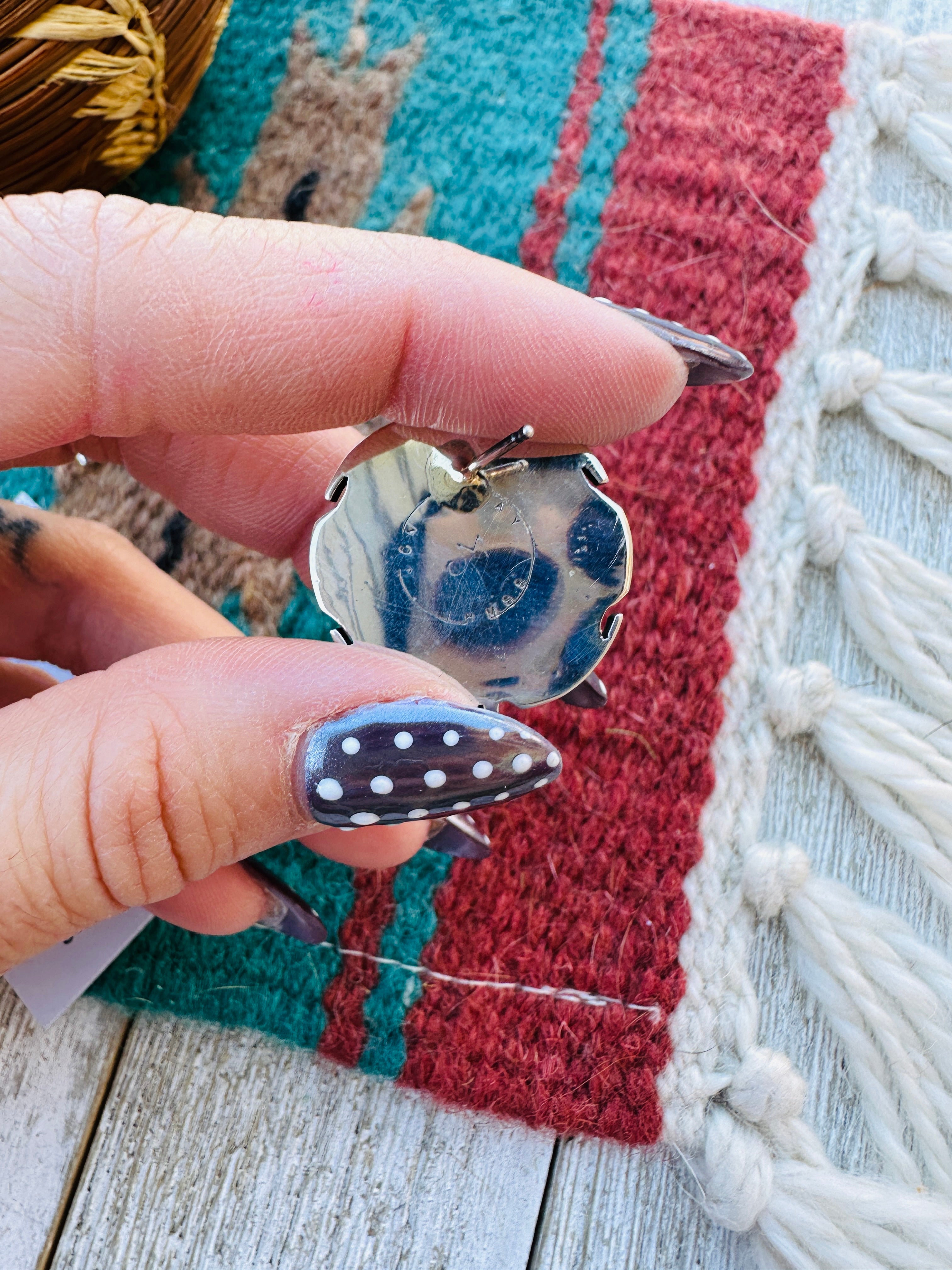 Handcrafted Ribbon Turquoise & Sterling Silver Post Earrings