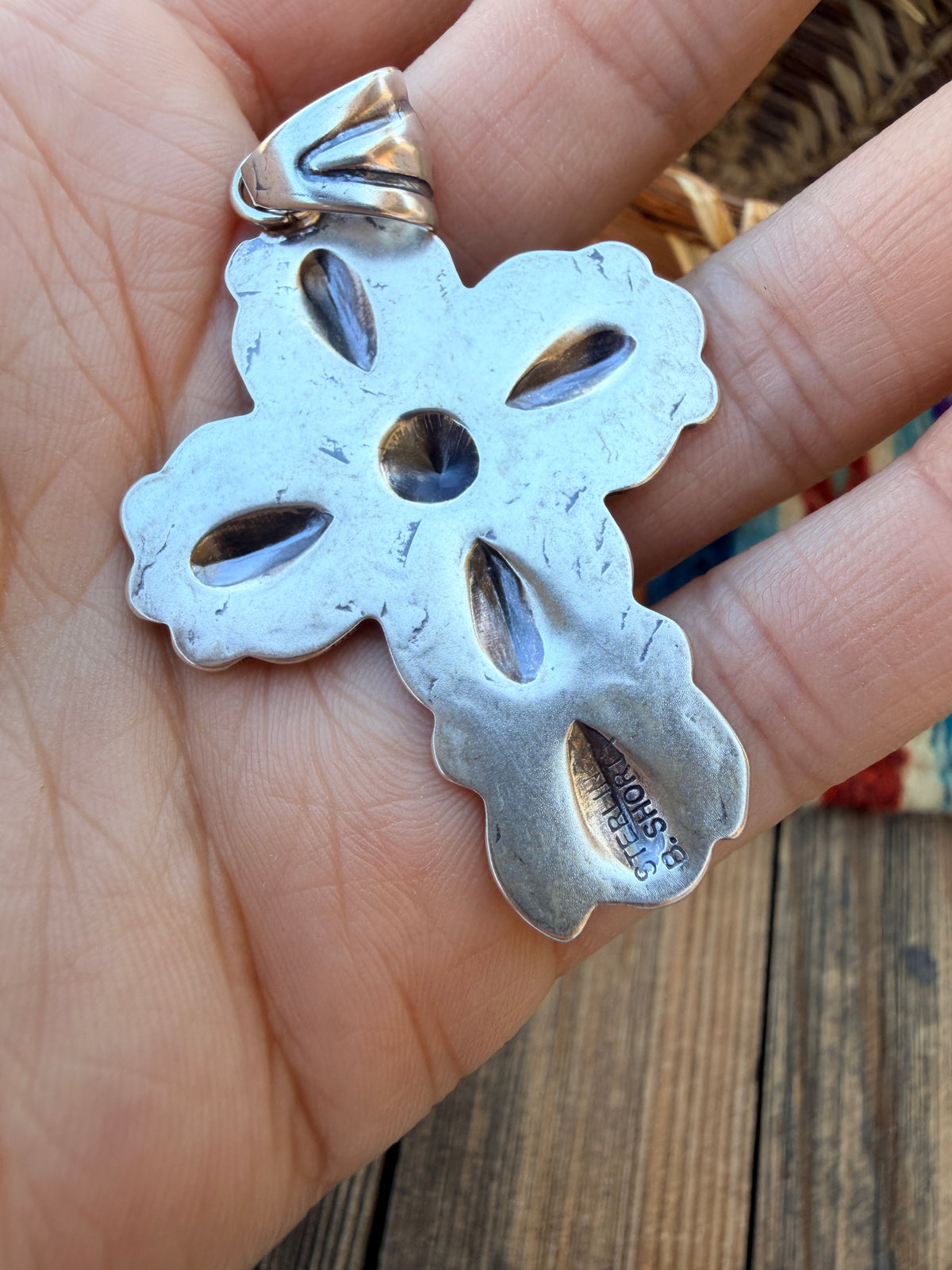 Handcrafted Sterling Silver Cross Pendant by Benson Shorty