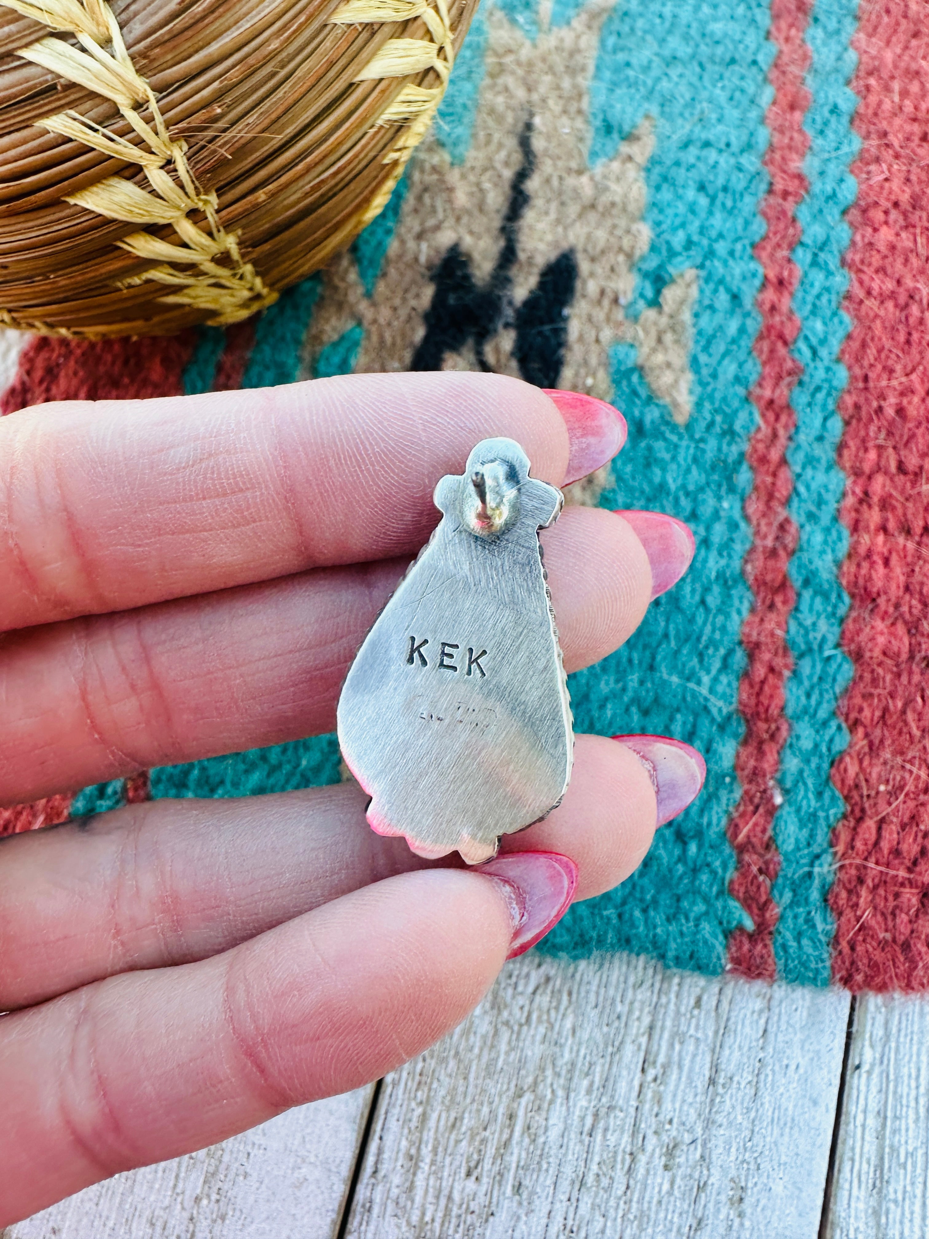 Handcrafted Kingman Turquoise & Sterling Silver Post Earrings