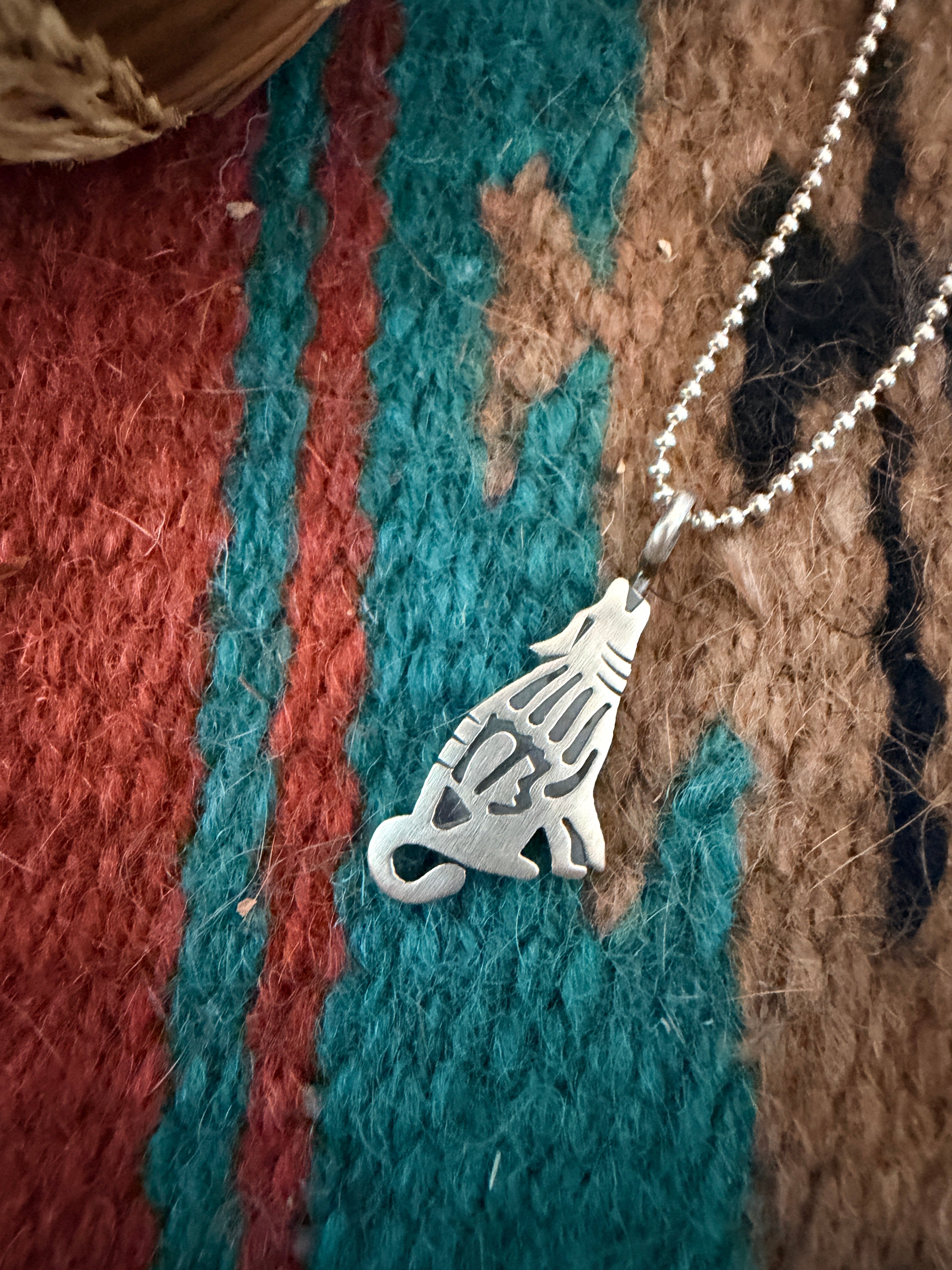 Handcrafted Sterling Silver Coyote Pendant